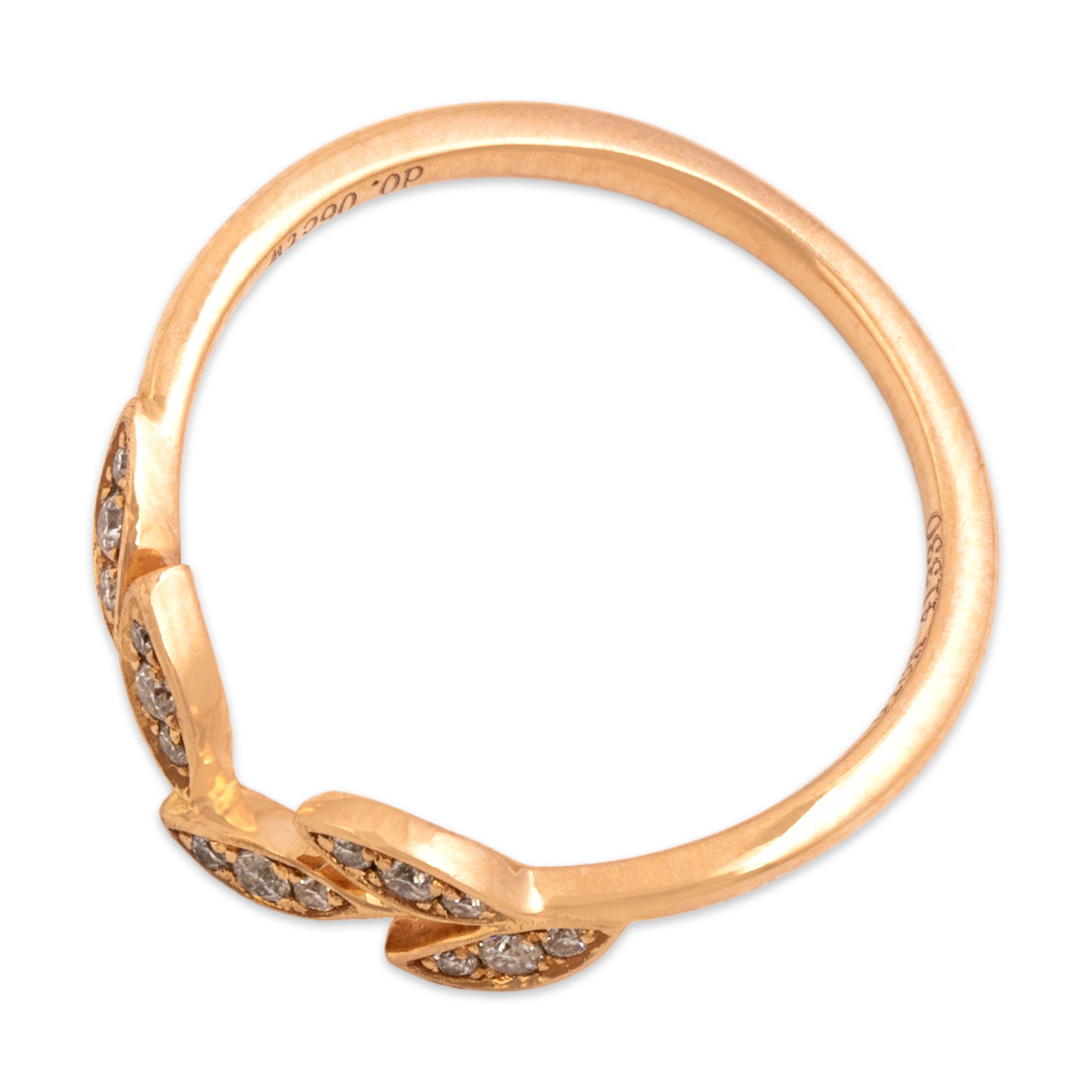 Estate 18k Rose Gold [Custom Carat] Laurel Swoop Band Ring - Overall view