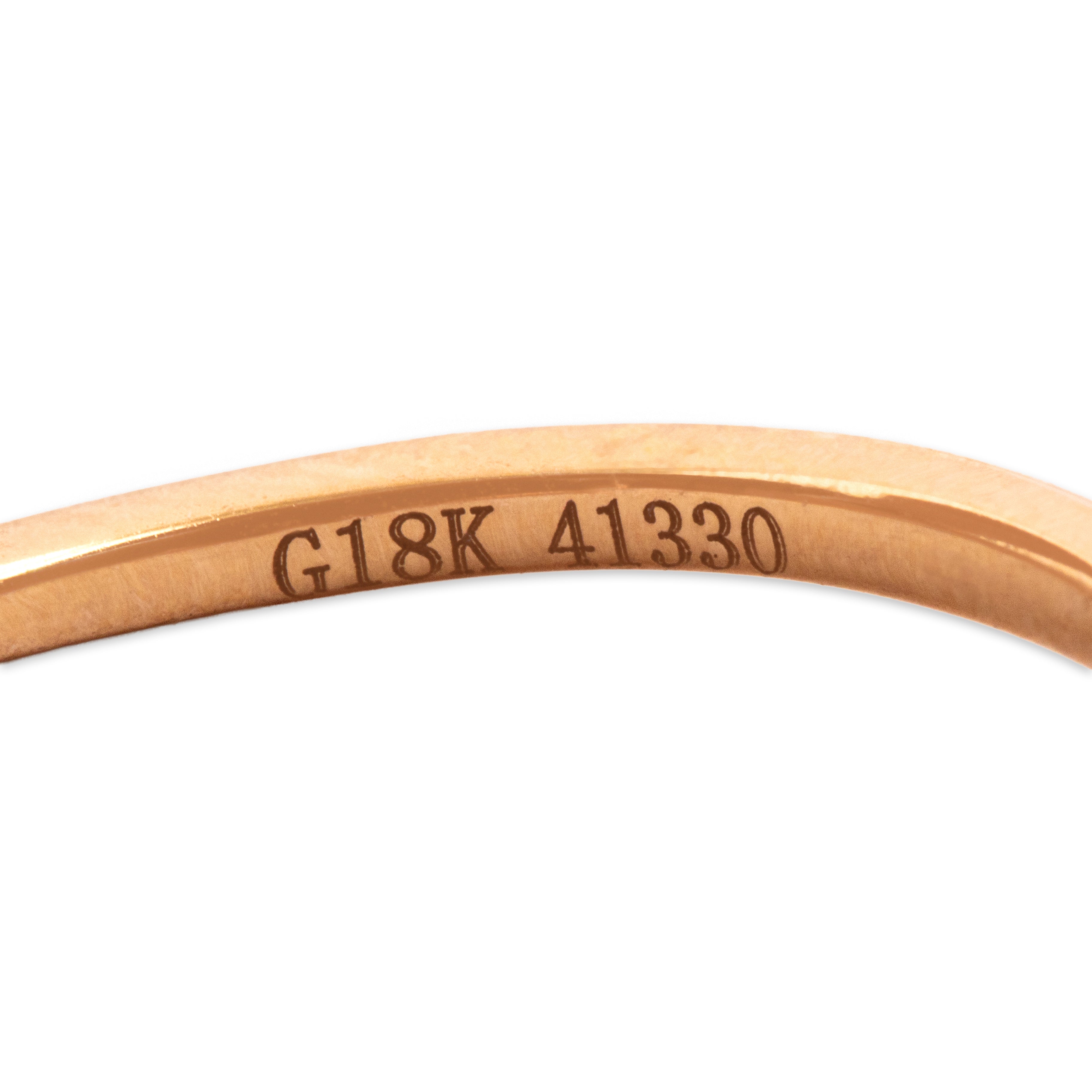 Estate 18k Rose Gold [Custom Carat] Laurel Swoop Band Ring - Hallmark view