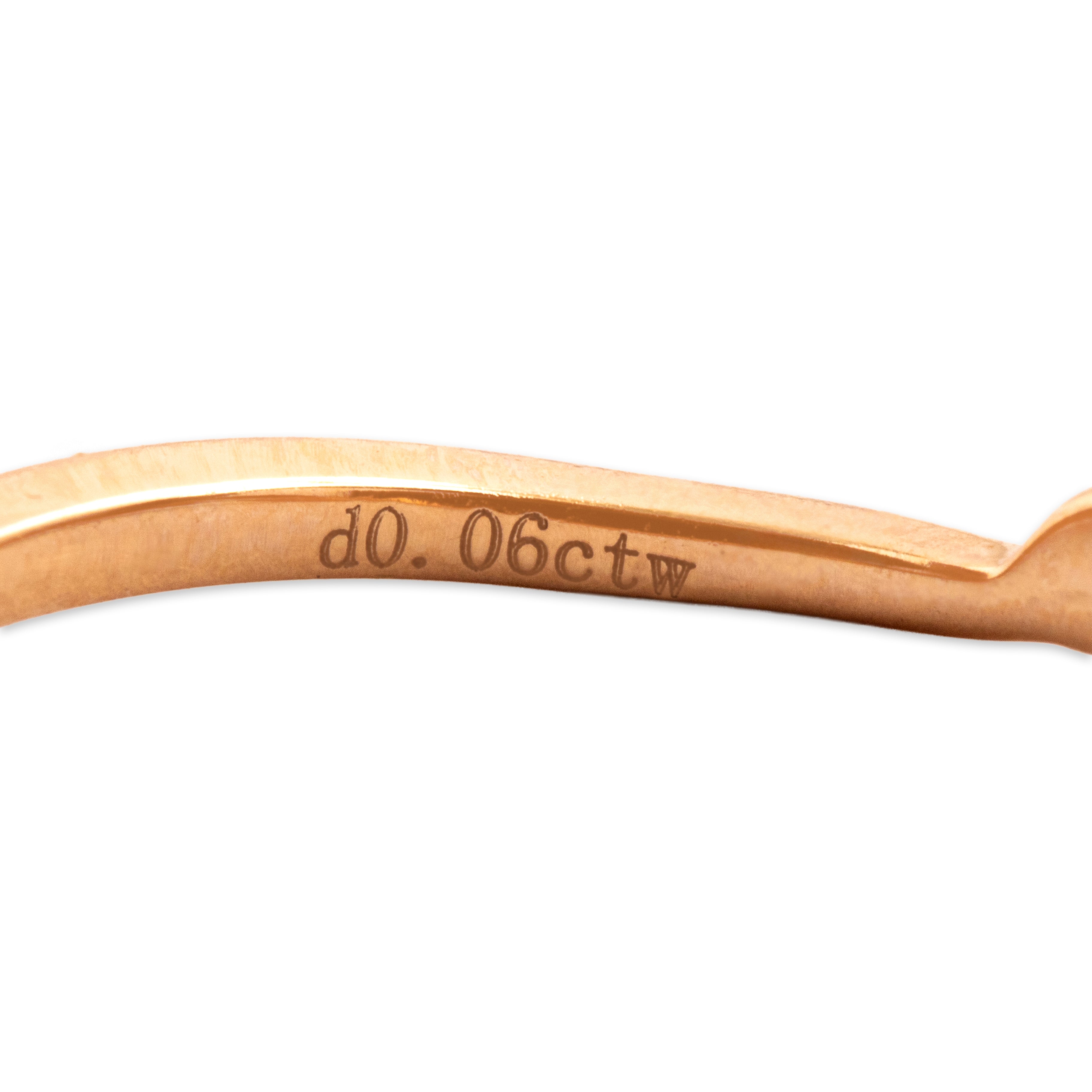 Estate 18k Rose Gold [Custom Carat] Laurel Swoop Band Ring - Hallmark view
