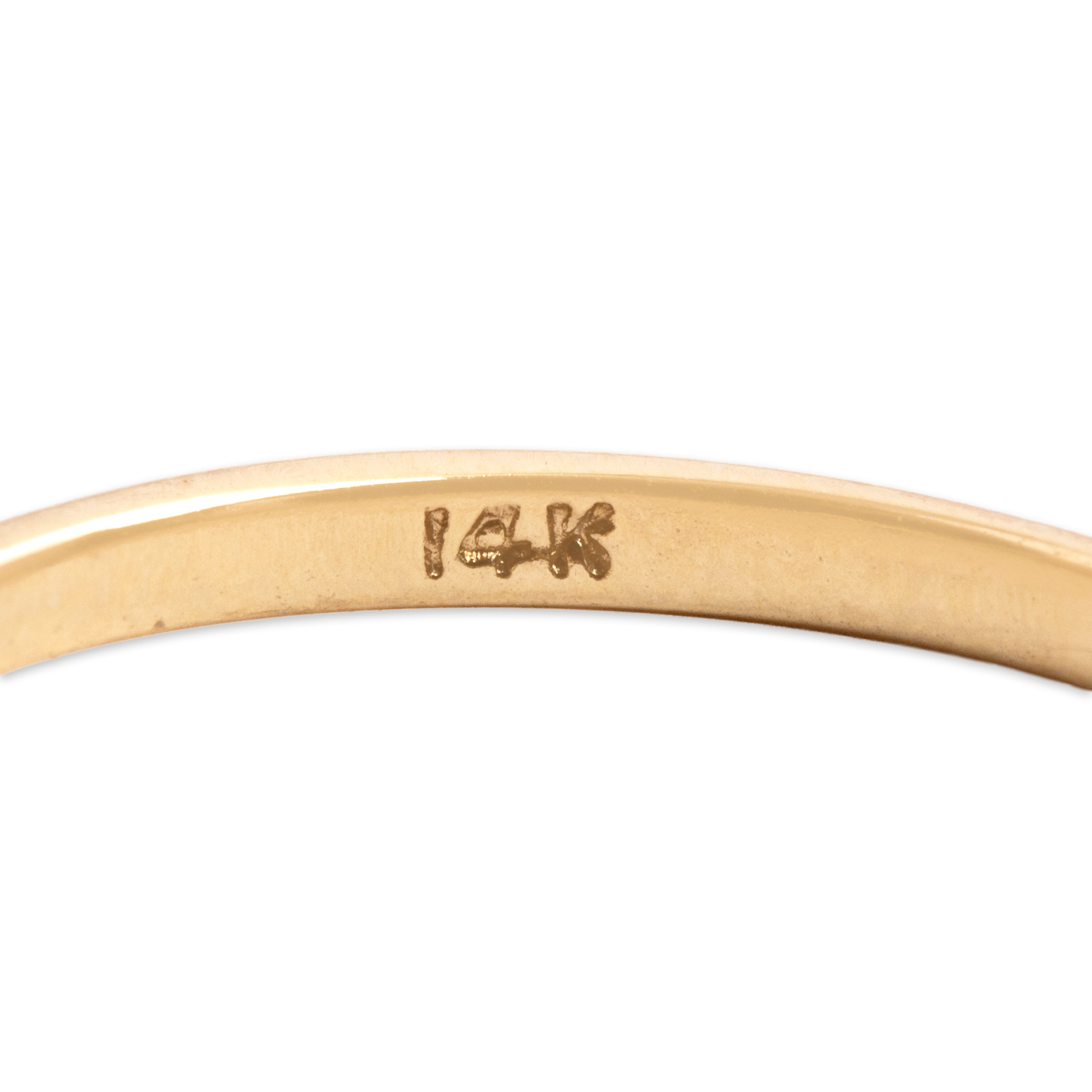 Vintage 14k Yellow Gold Diamond Dainty Zig-Zag Trio Ring - Hallmark view