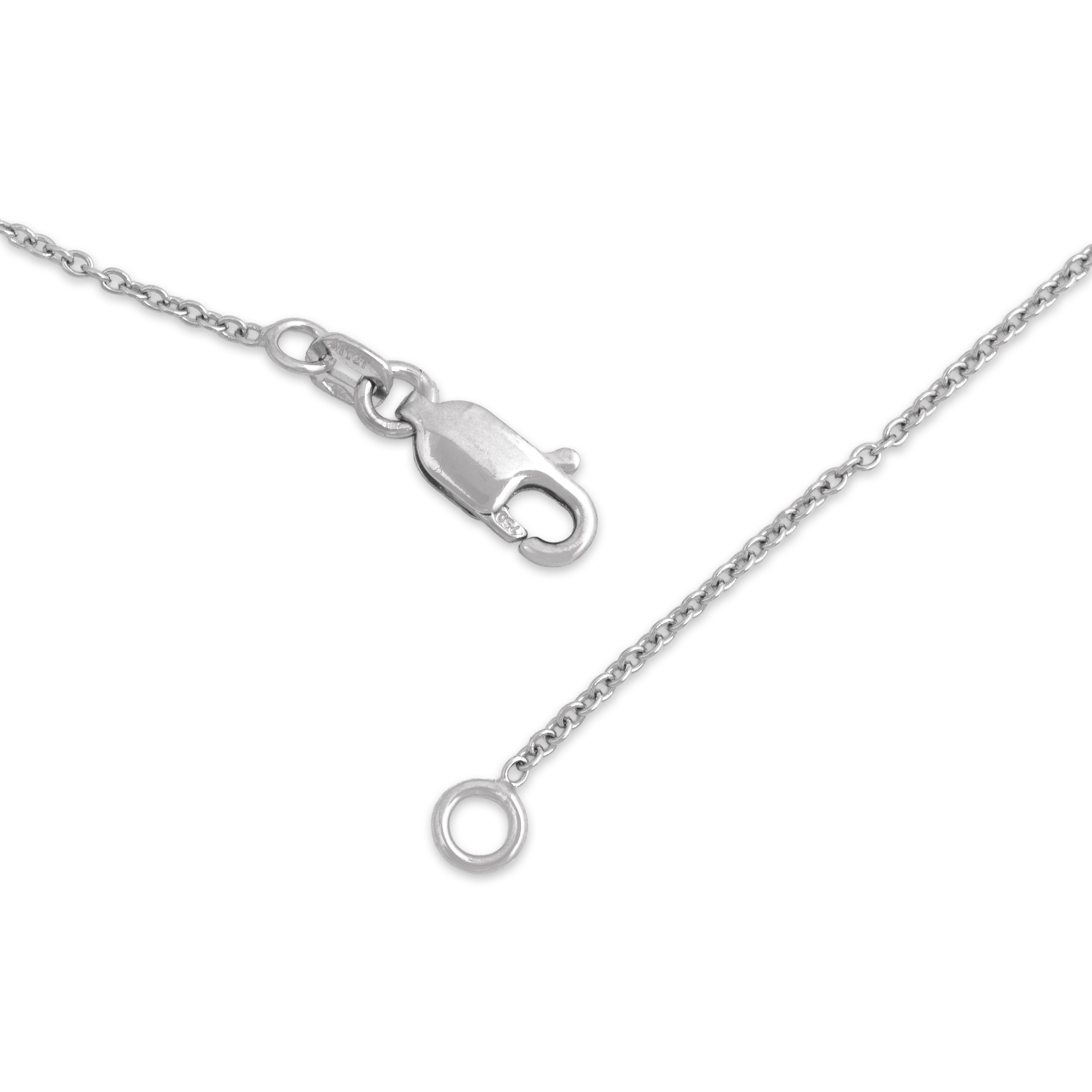 Vintage Italian 18k White Gold Diamond Delicate Dazzling Station Necklace - clasp view