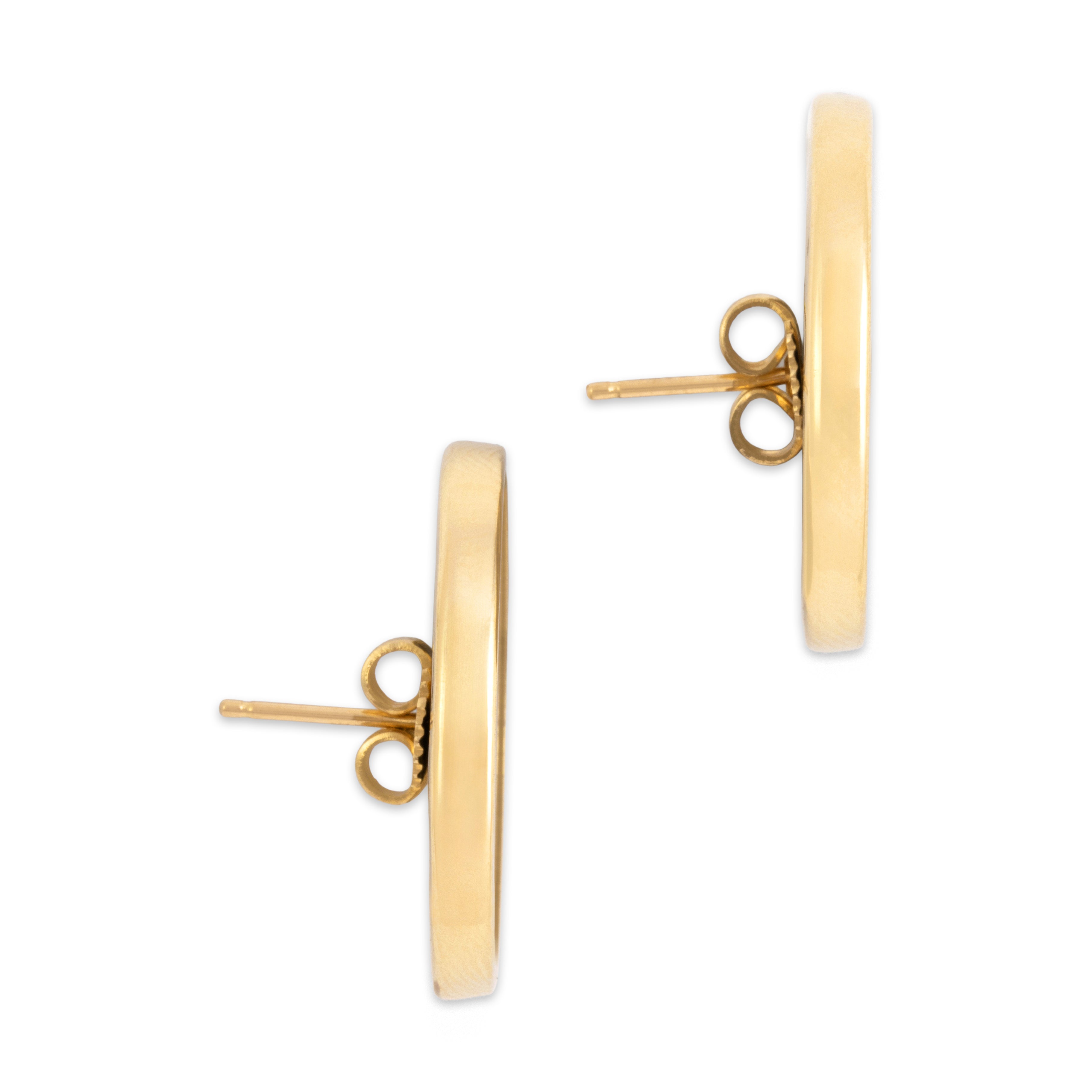 Vintage 14k Yellow Gold 9.92cttw Onyx Oversized Chic Statement Stud Earrings