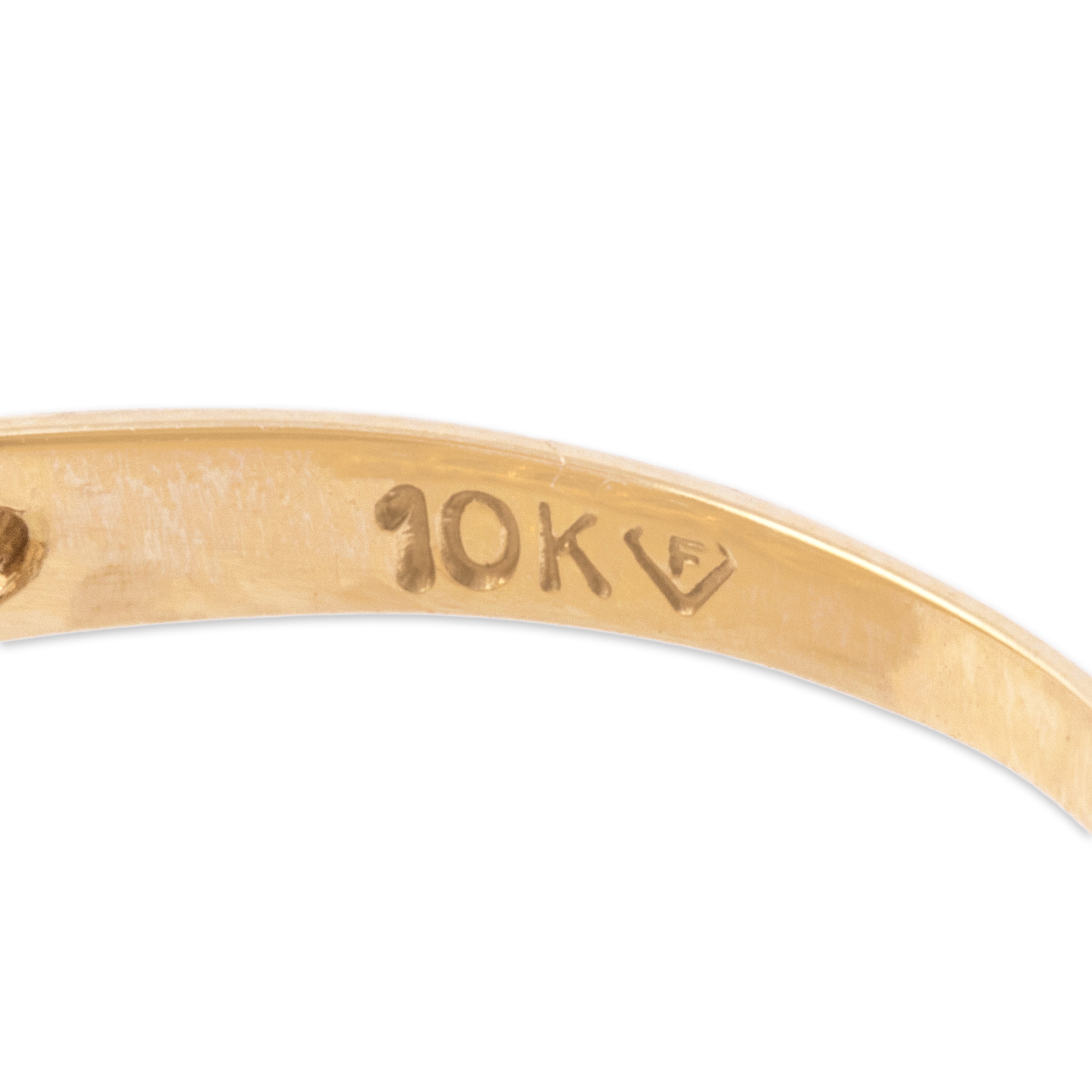 Vintage 10k Yellow Gold 2.65cttw Blue Topaz Bright Aquatic Line Ring - Hallmark view