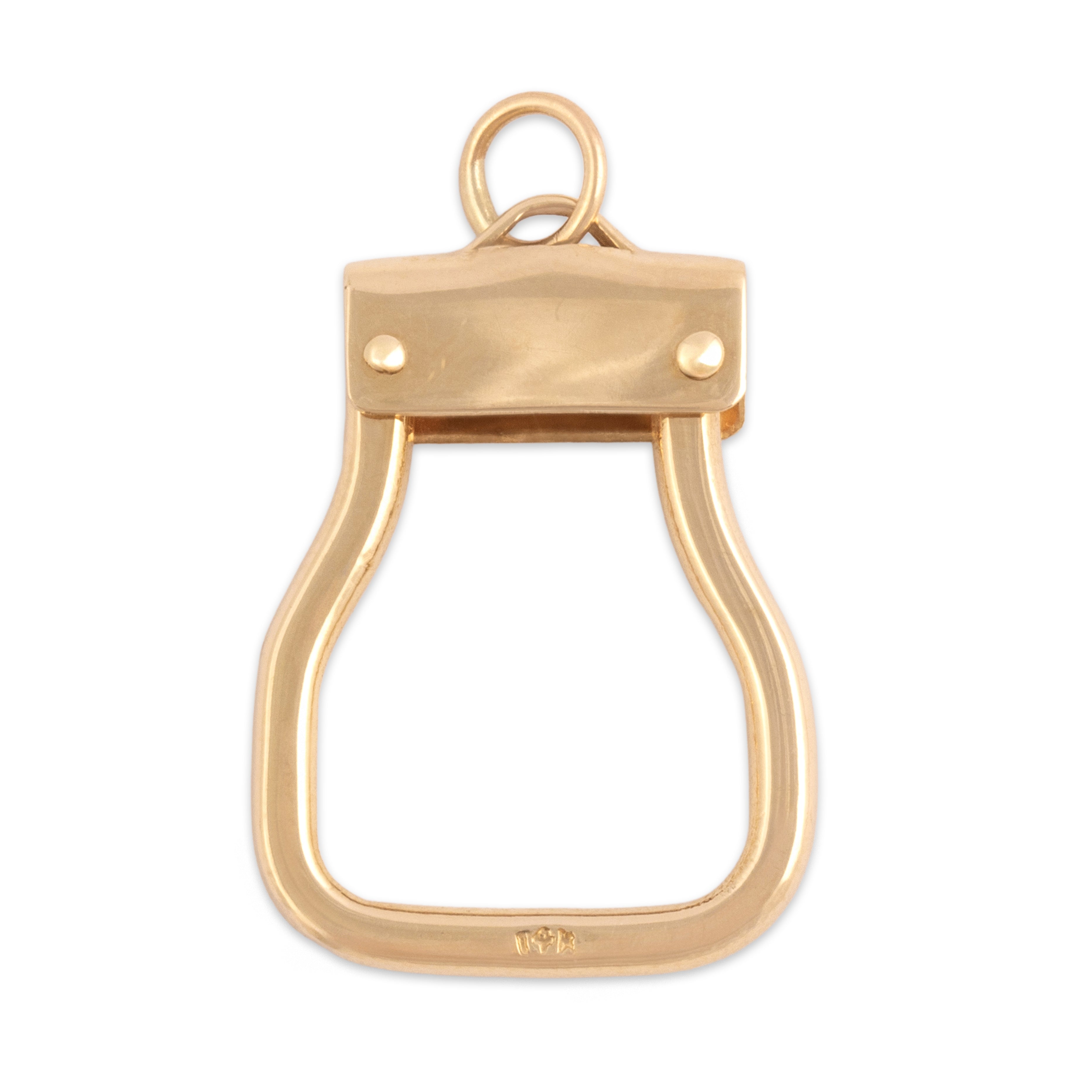 Vintage 14k Yellow Gold Functional Charm Clip Pendant - Back view
