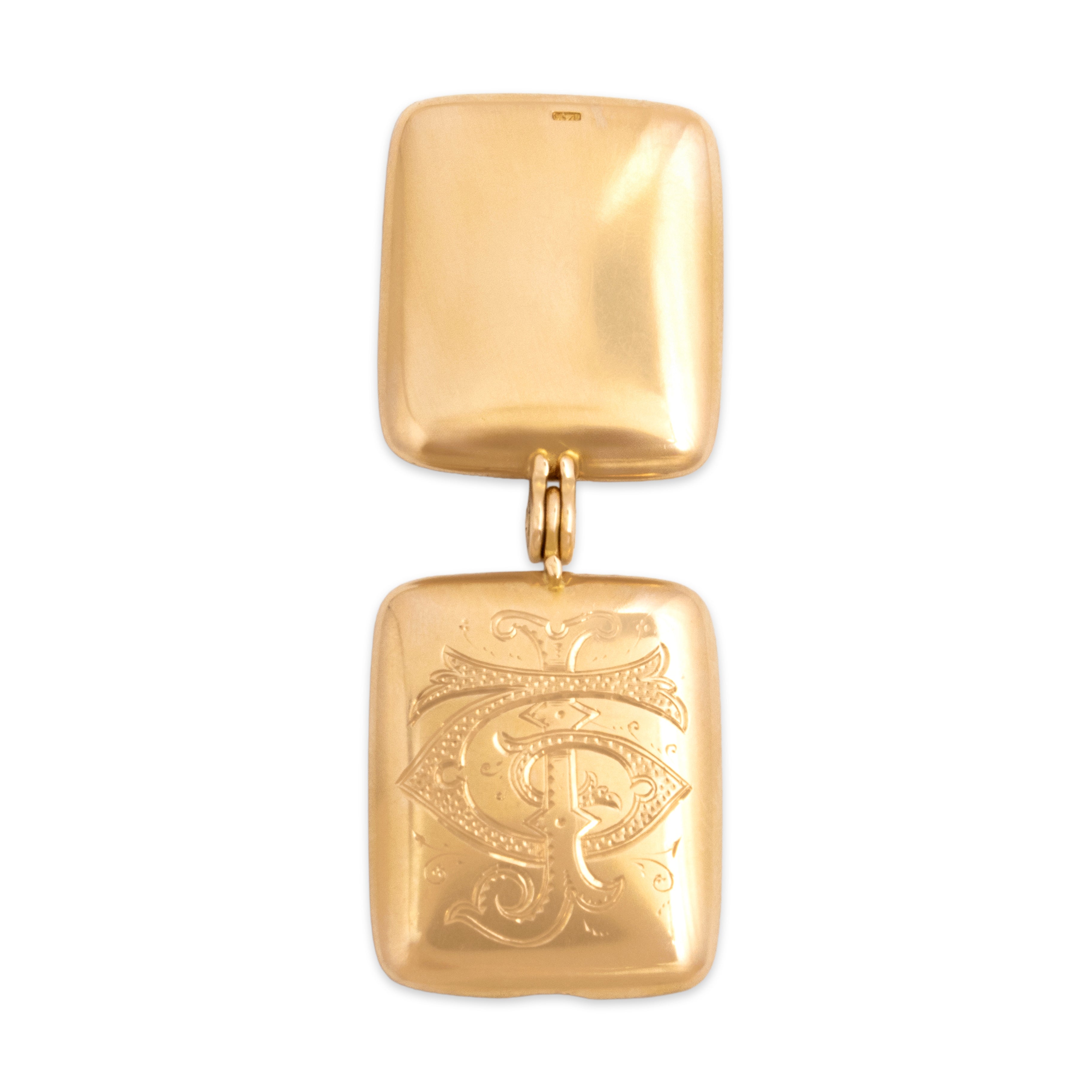 Antique 14k Rosy Yellow Gold Incredible Engraved Photograph Locket Pendant