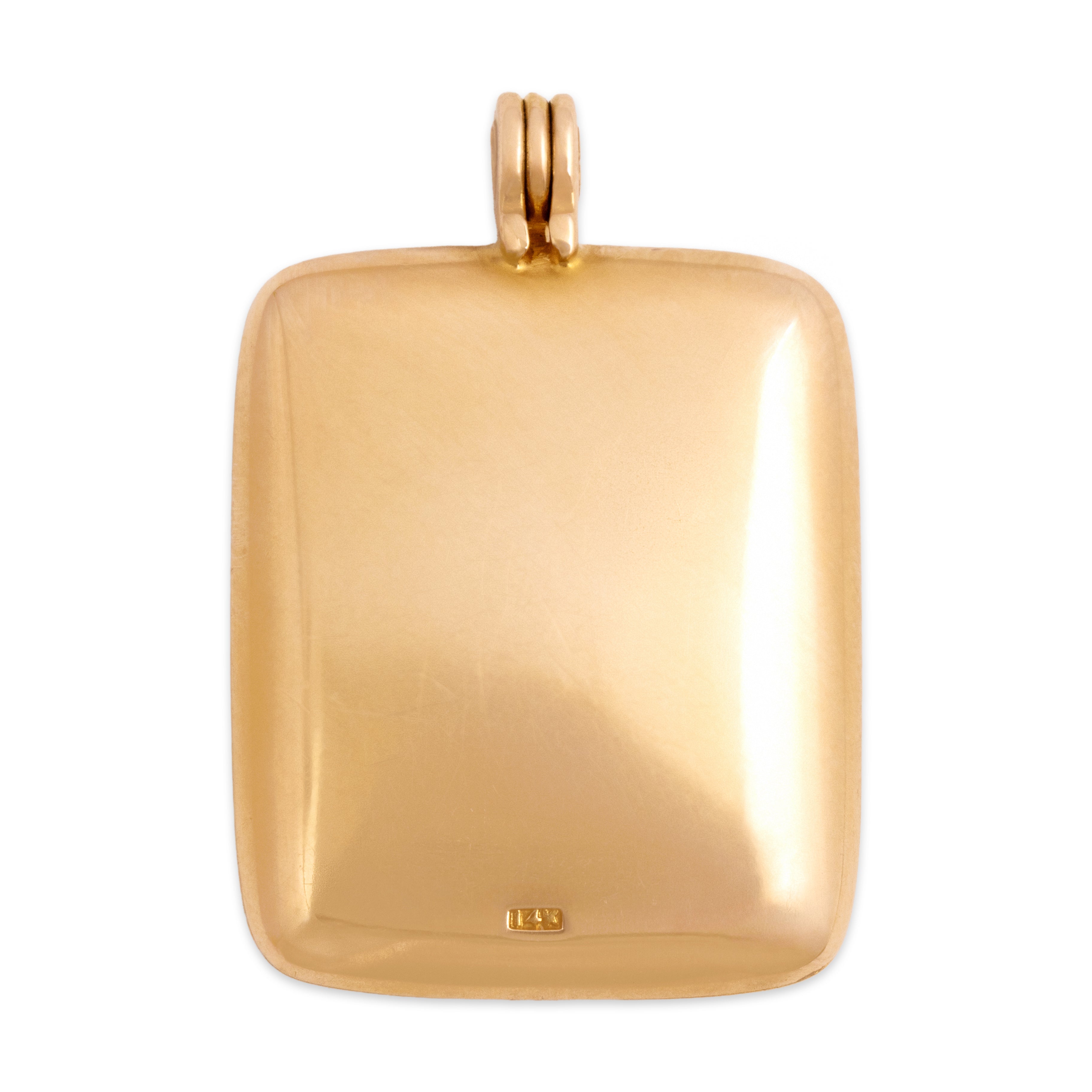 Antique 14k Rosy Yellow Gold Incredible Engraved Photograph Locket Pendant