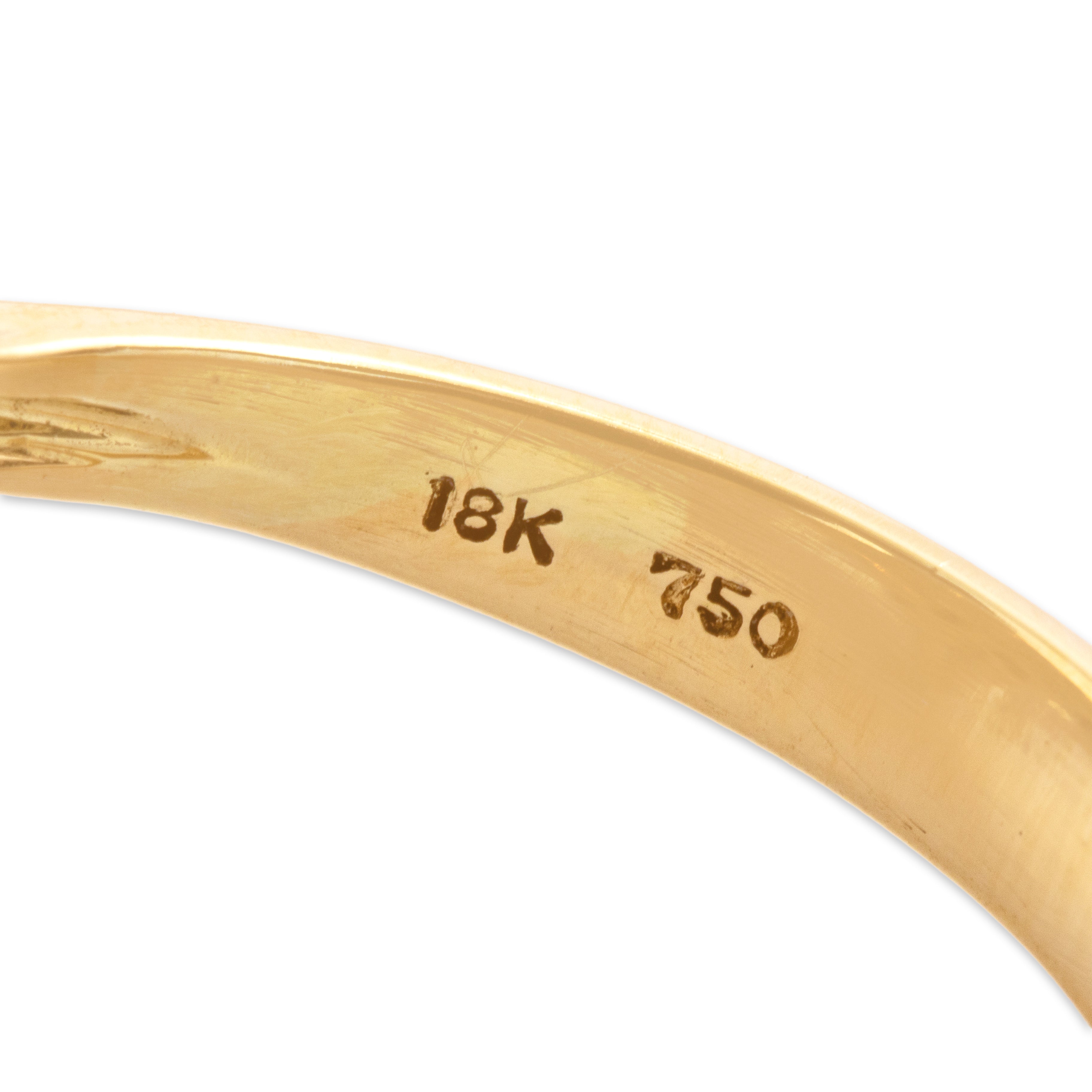 Vintage 18k Yellow Gold .77cttw Diamond Glittering Kite Cluster Ring - Hallmark view