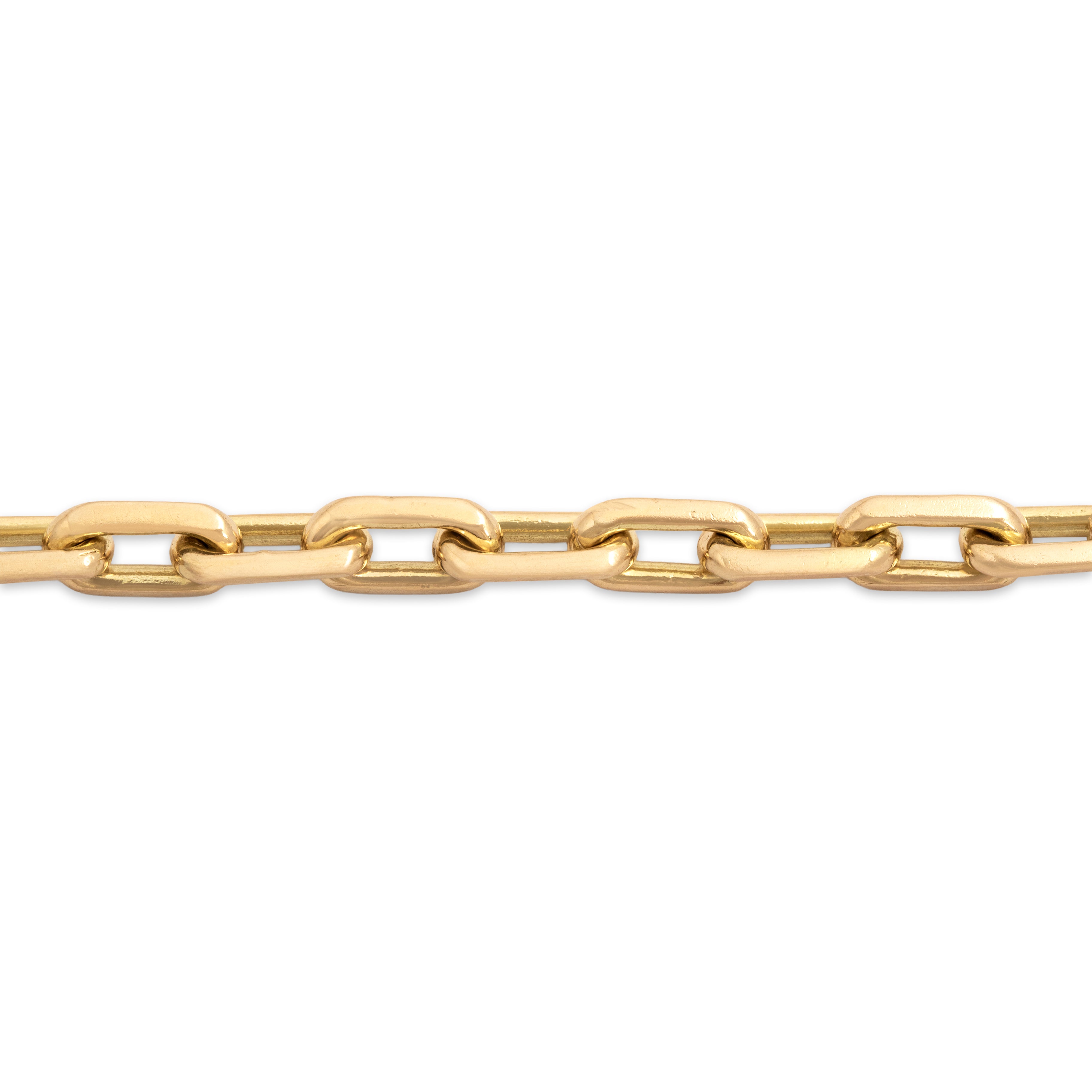 Vintage Heavy 18k Yellow Gold Elongated Cable Chain Bracelet - detail view #1