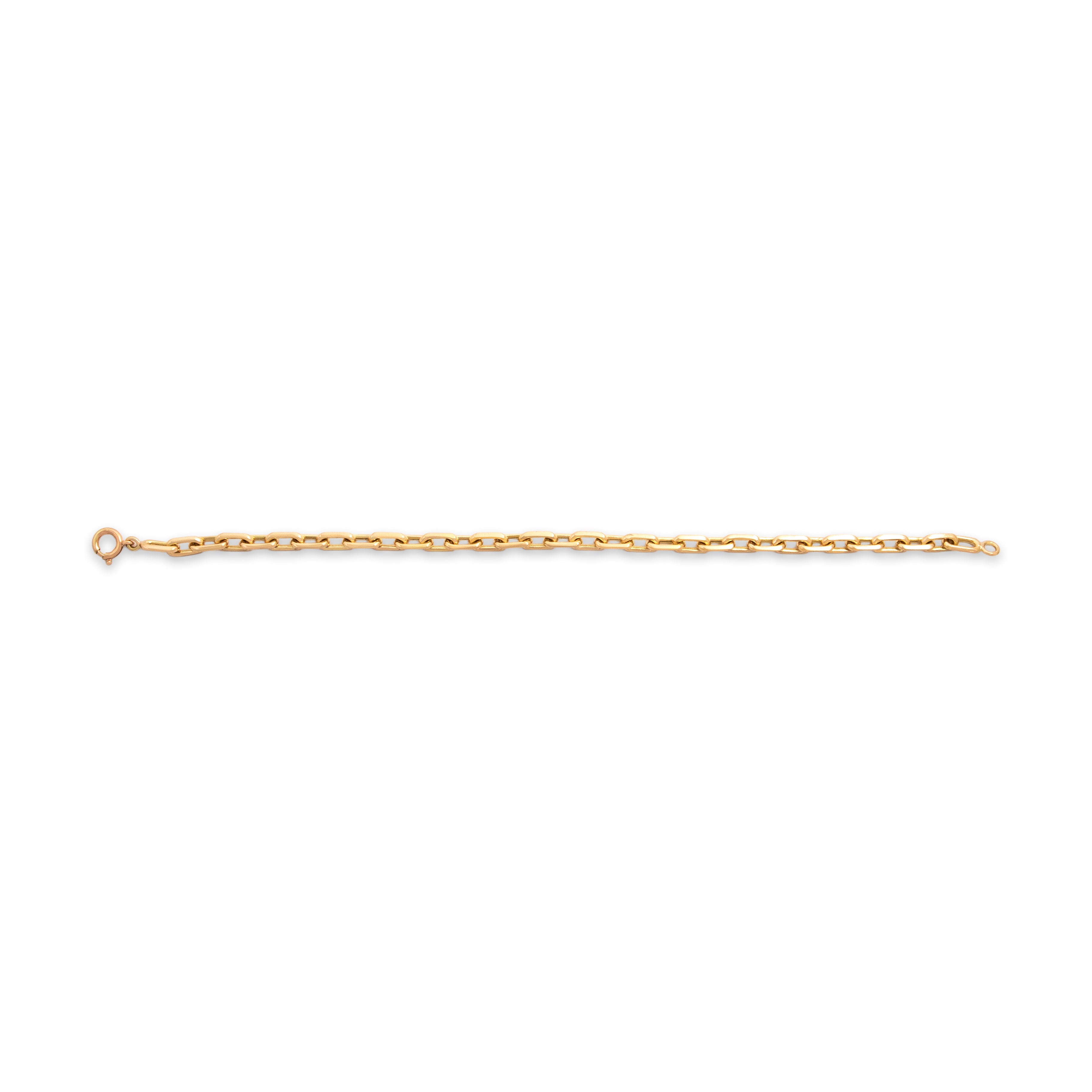 Vintage Heavy 18k Yellow Gold Elongated Cable Chain Bracelet - Overall view
