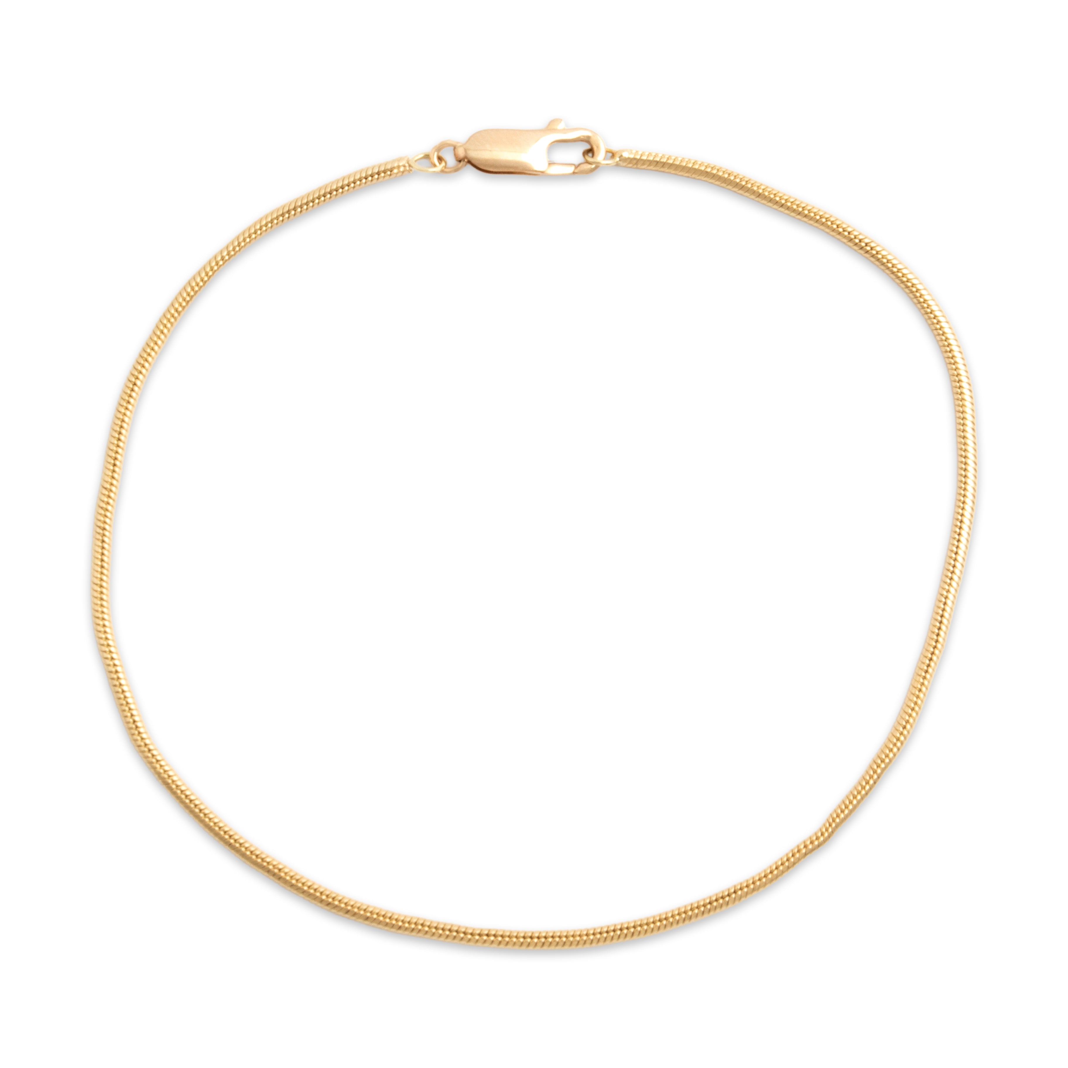 Vintage 14k Yellow Gold Sinuous Rounded Snake Bracelet - Close-up view