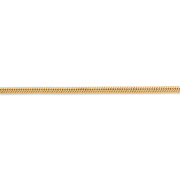 Vintage 14k Yellow Gold Sinuous Rounded Snake Chain Bracelet 8