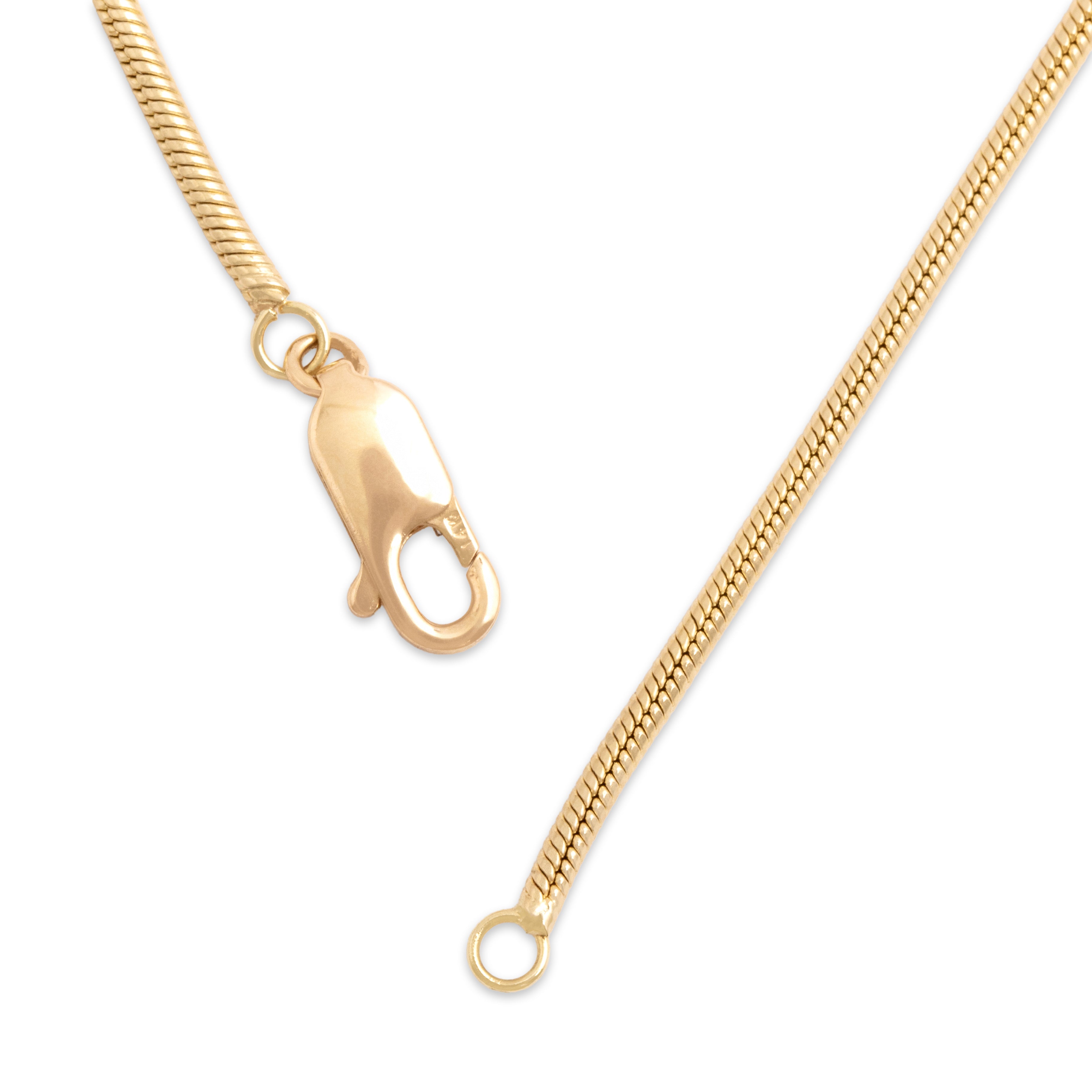Vintage 14k Yellow Gold Sinuous Rounded Snake Bracelet - clasp view