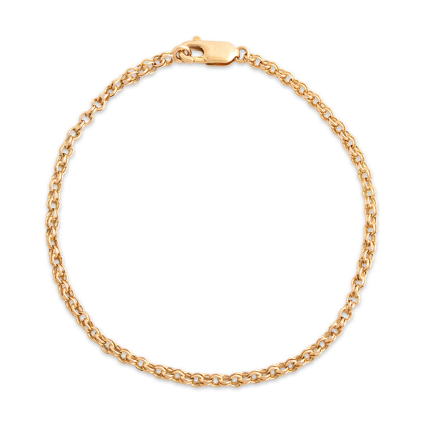 Vintage 14k Yellow Gold Lovely Double Round Link Bracelet 7.25