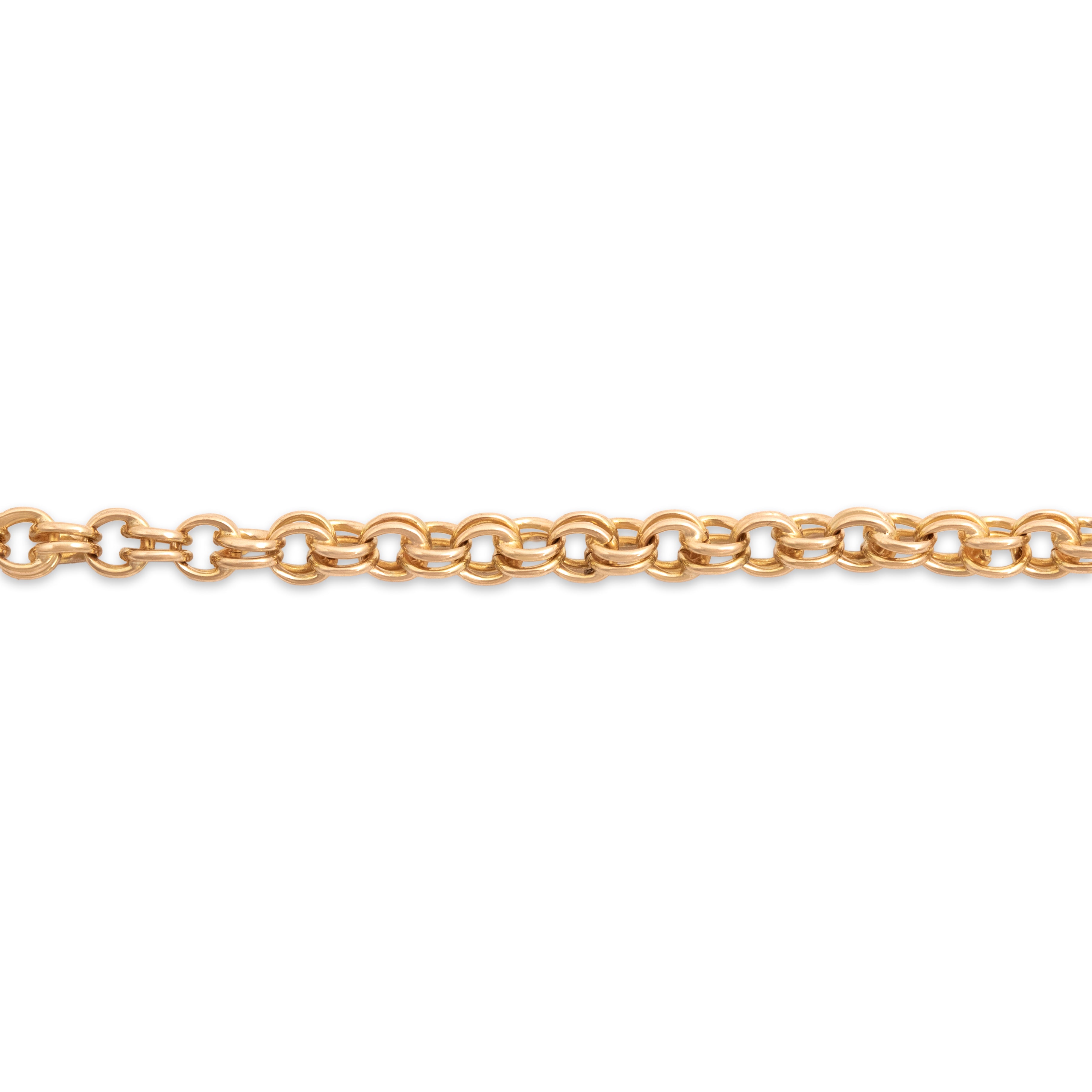 Vintage 14k Yellow Gold Lovely Double Round Link Bracelet - detail view #1