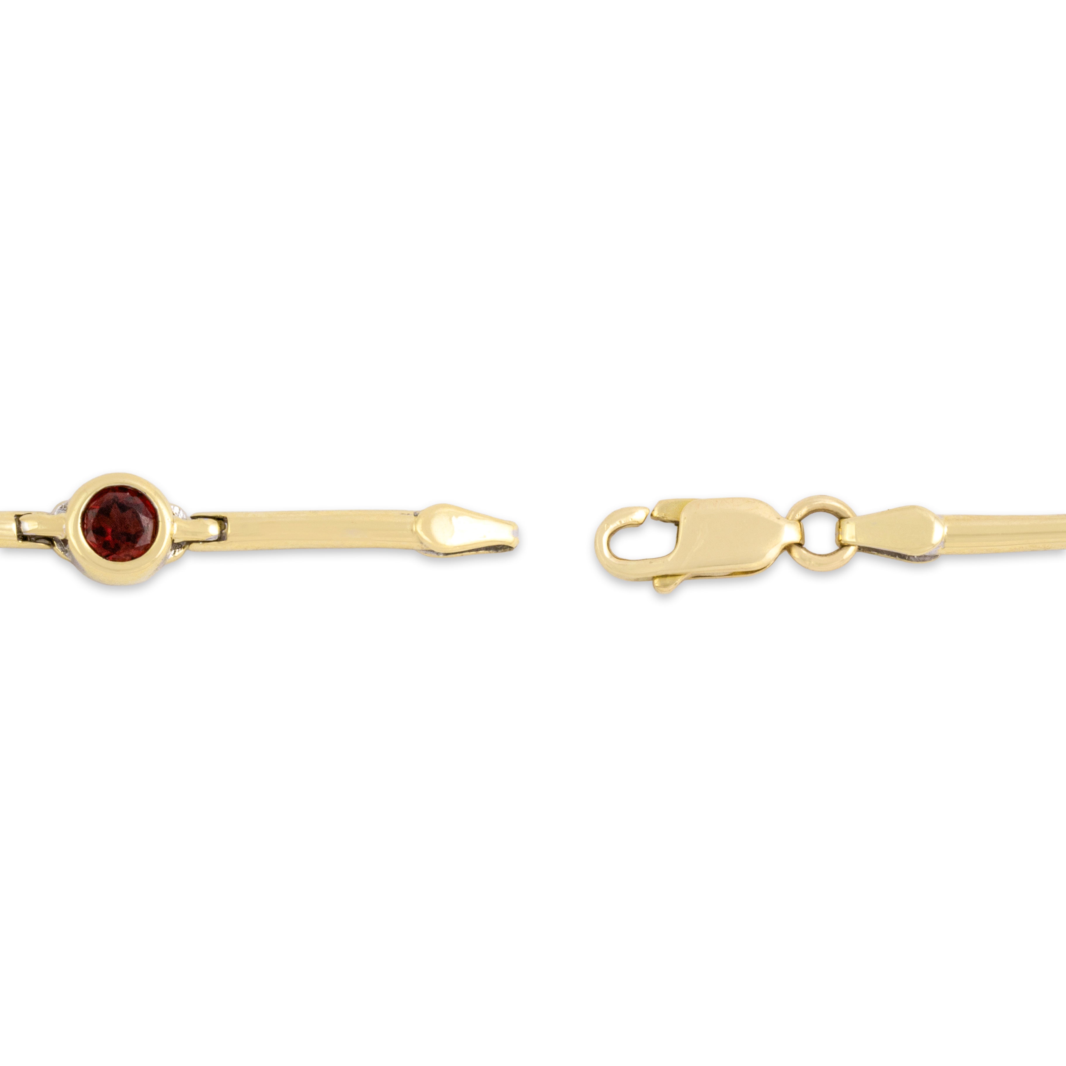 Vintage 14k Yellow Gold Multi-Stone Bright Playful Bezel Link Bracelet 7.75
