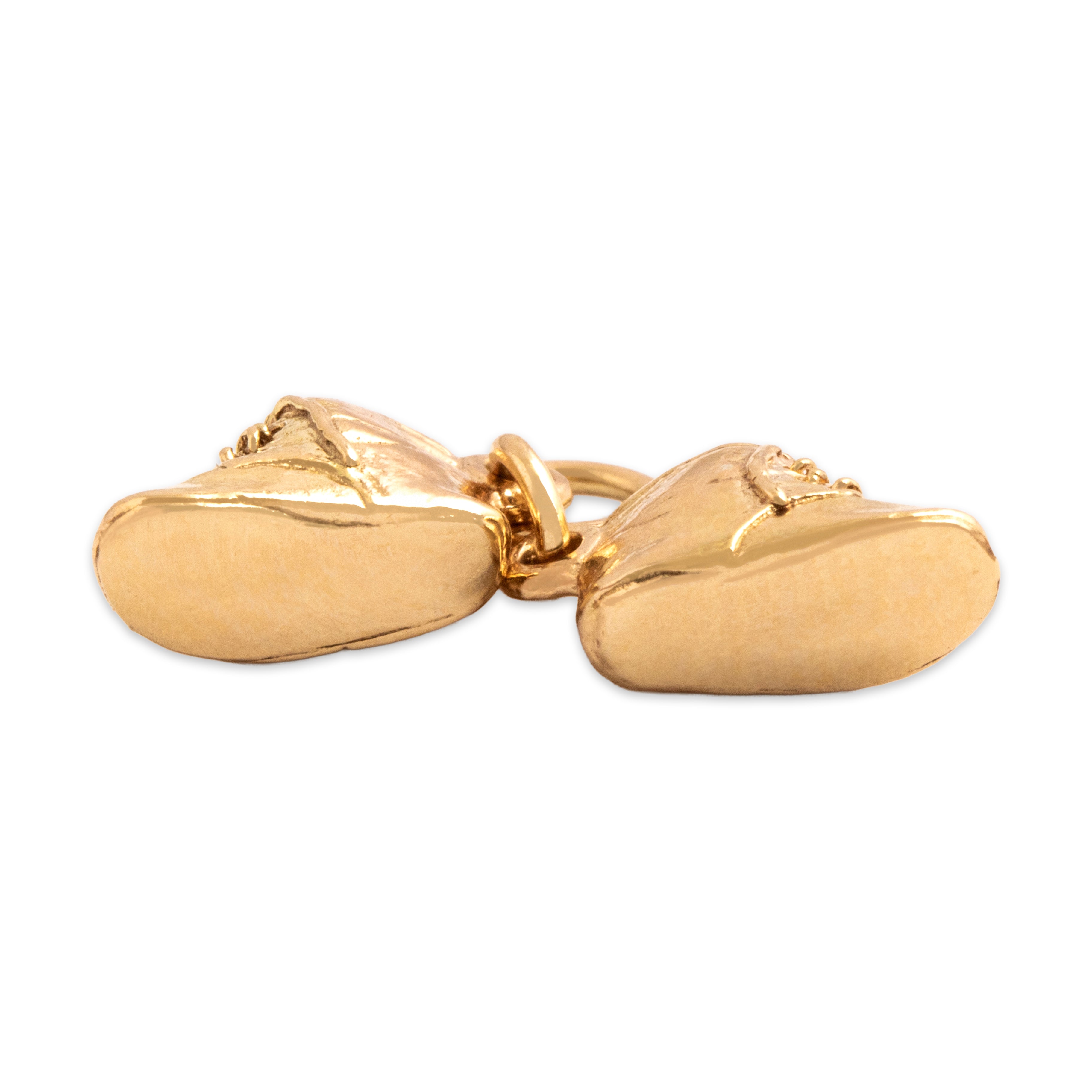 Vintage 14k Yellow Gold Adorable Lace-Up Baby Shoes Charm / Pendant - detail view #3