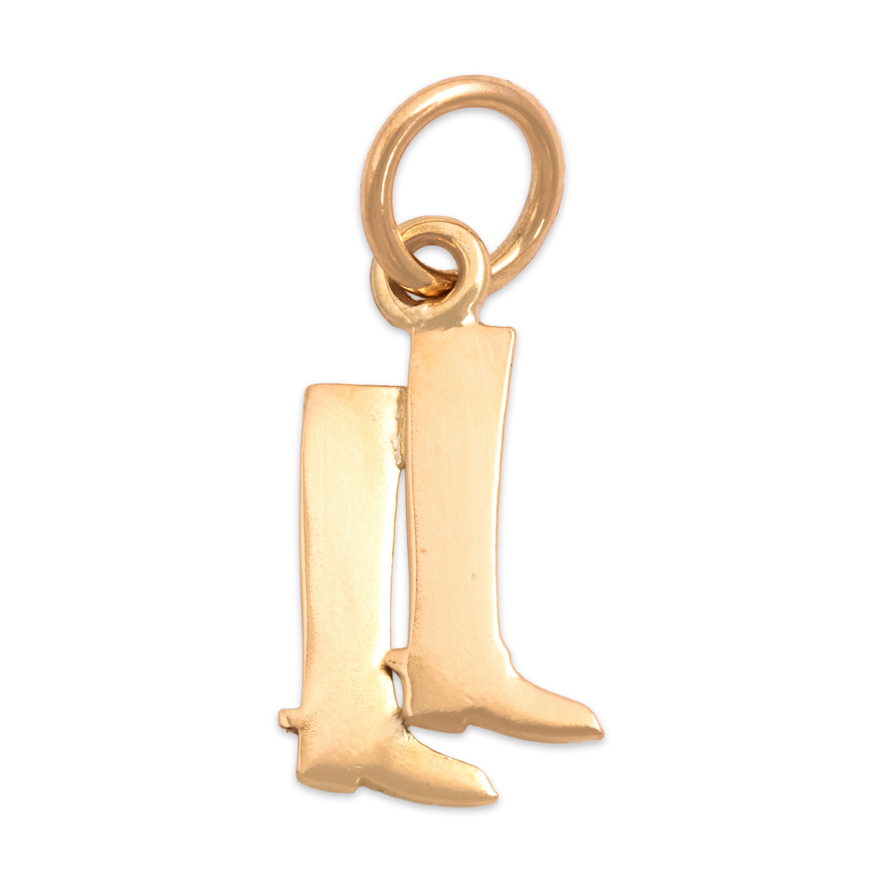Vintage Lightweight 14k Yellow Gold Riding Boots Charm / Pendant - Back view