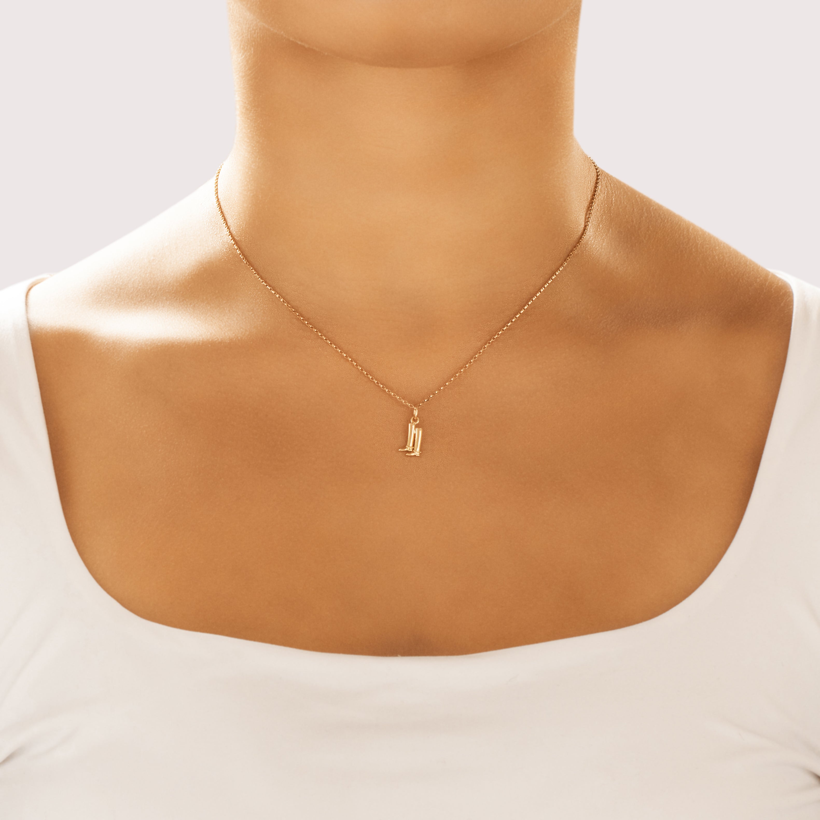 Vintage Lightweight 14k Yellow Gold Riding Boots Charm / Pendant