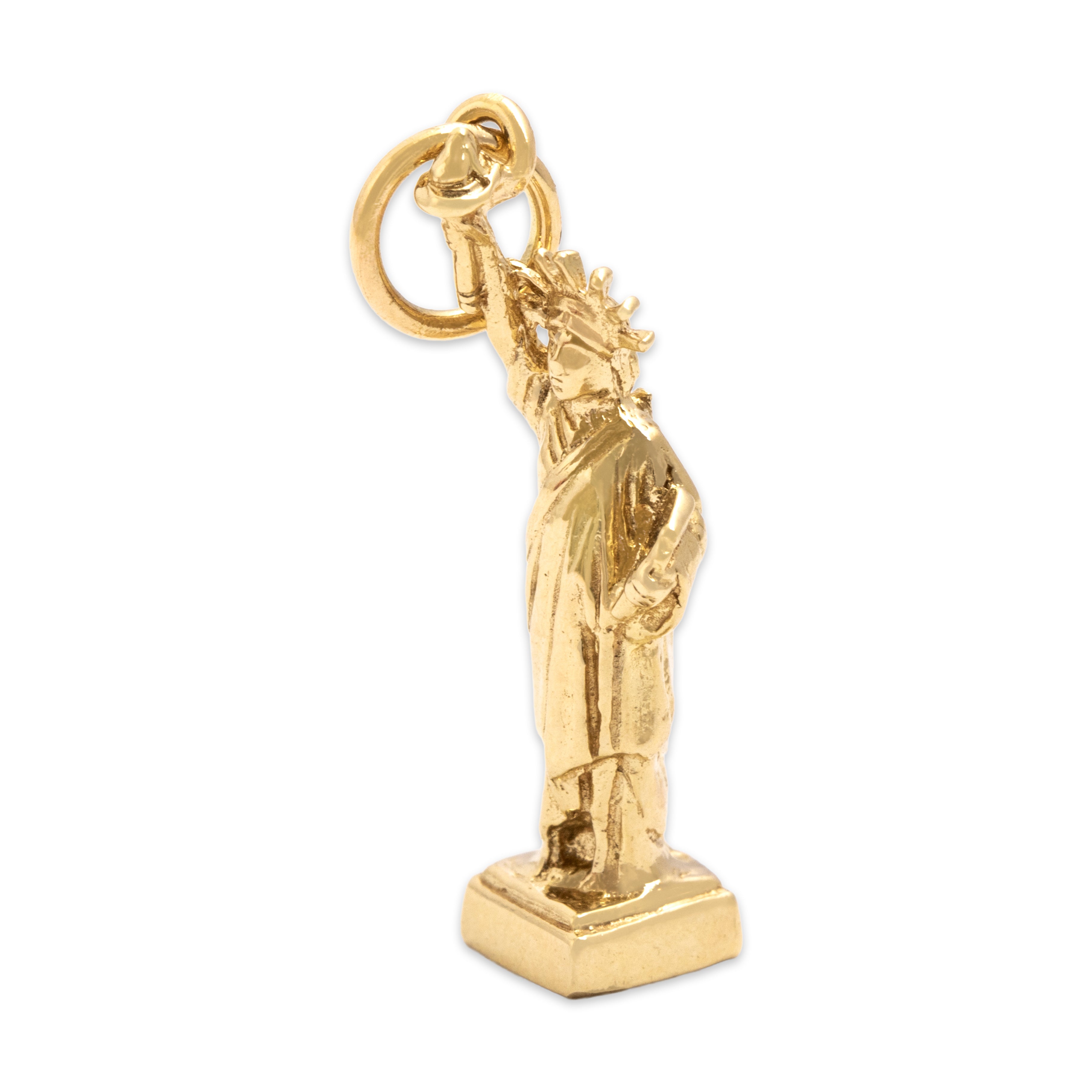 Vintage 14k Yellow Gold Dimensional Statue Of Liberty Charm / Pendant