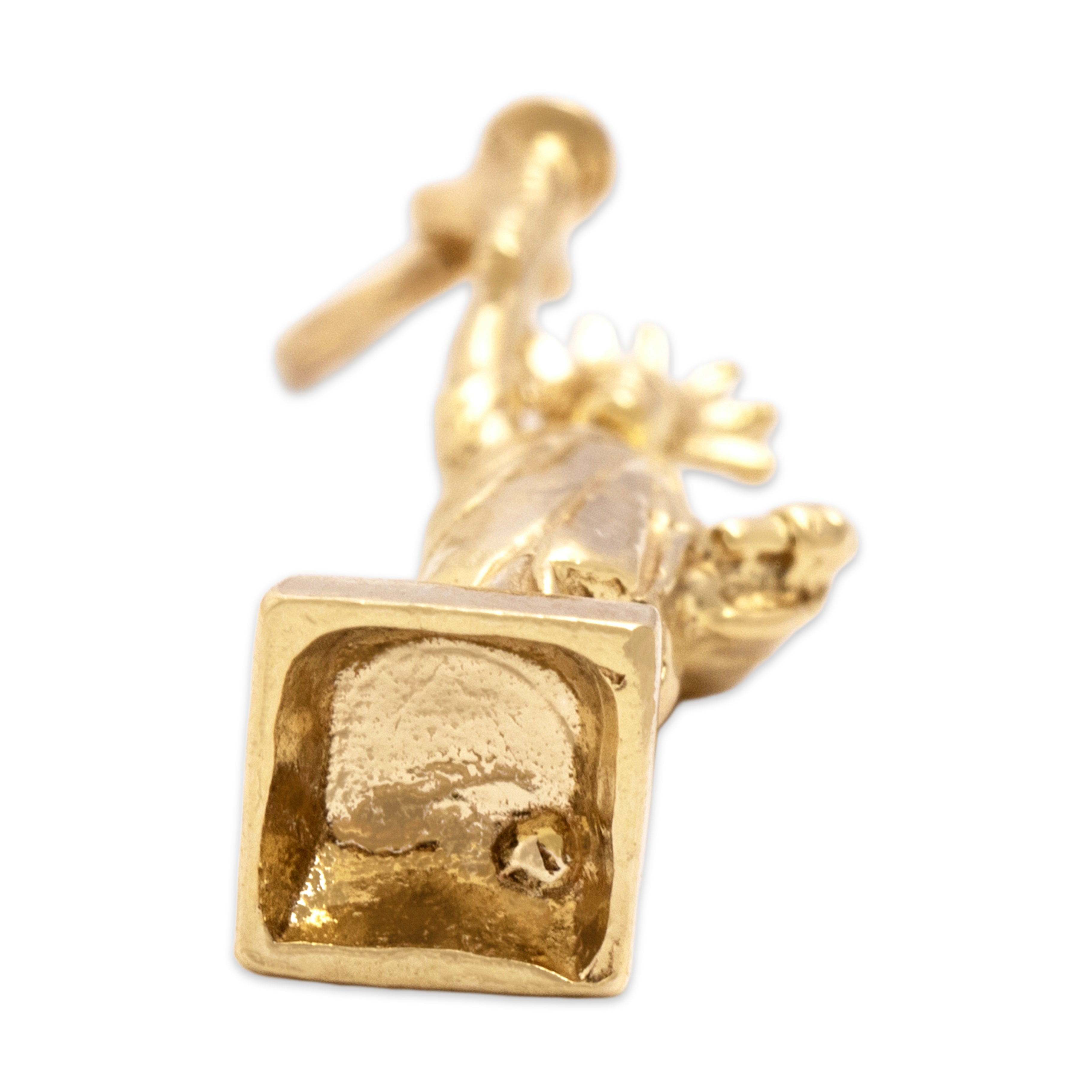 Vintage 14k Yellow Gold Dimensional Statue Of Liberty Charm / Pendant