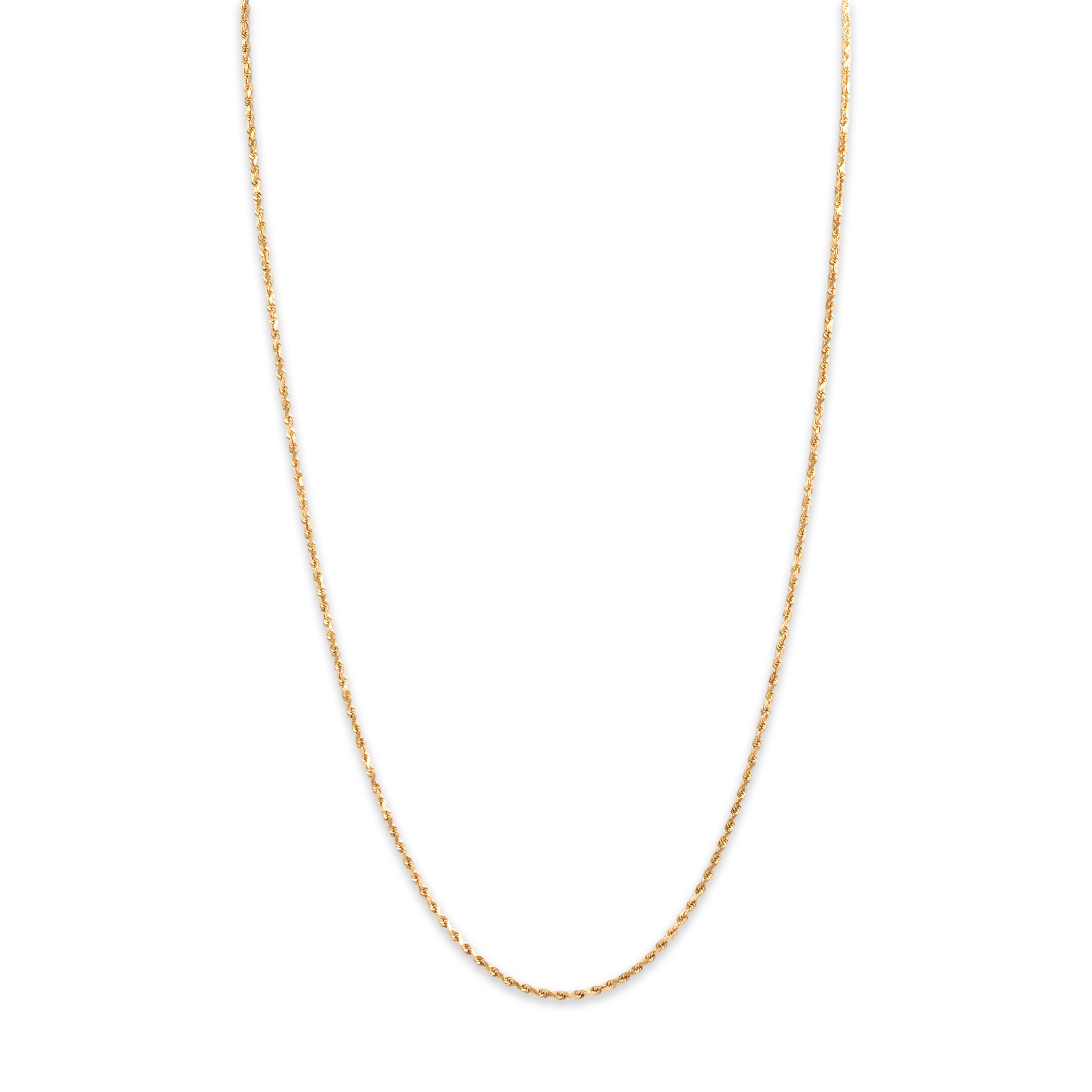 Vintage Italian 14k Yellow Gold 1.6mm Stackable Rope Chain - detail view #1