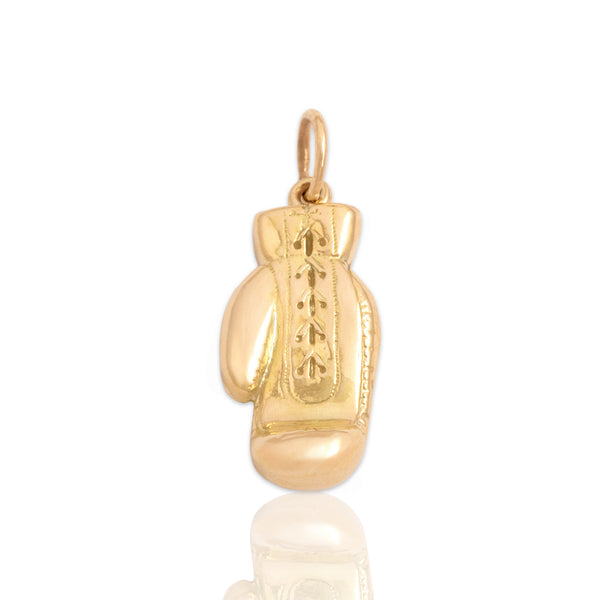 Vintage 14k Yellow Gold Fierce Boxing Glove Charm / Pendant