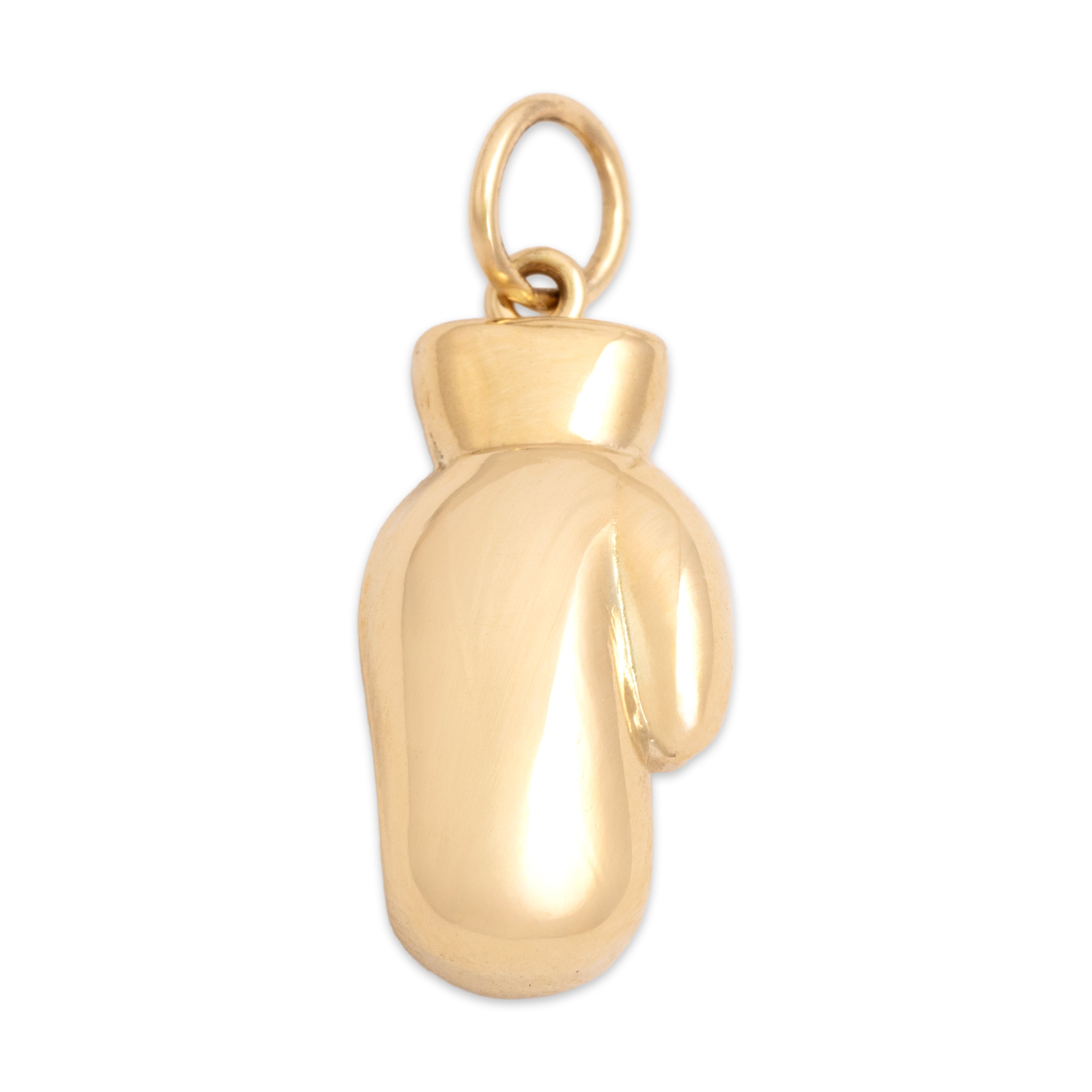 Vintage 14k Yellow Gold Fierce Boxing Glove Charm / Pendant - Back view