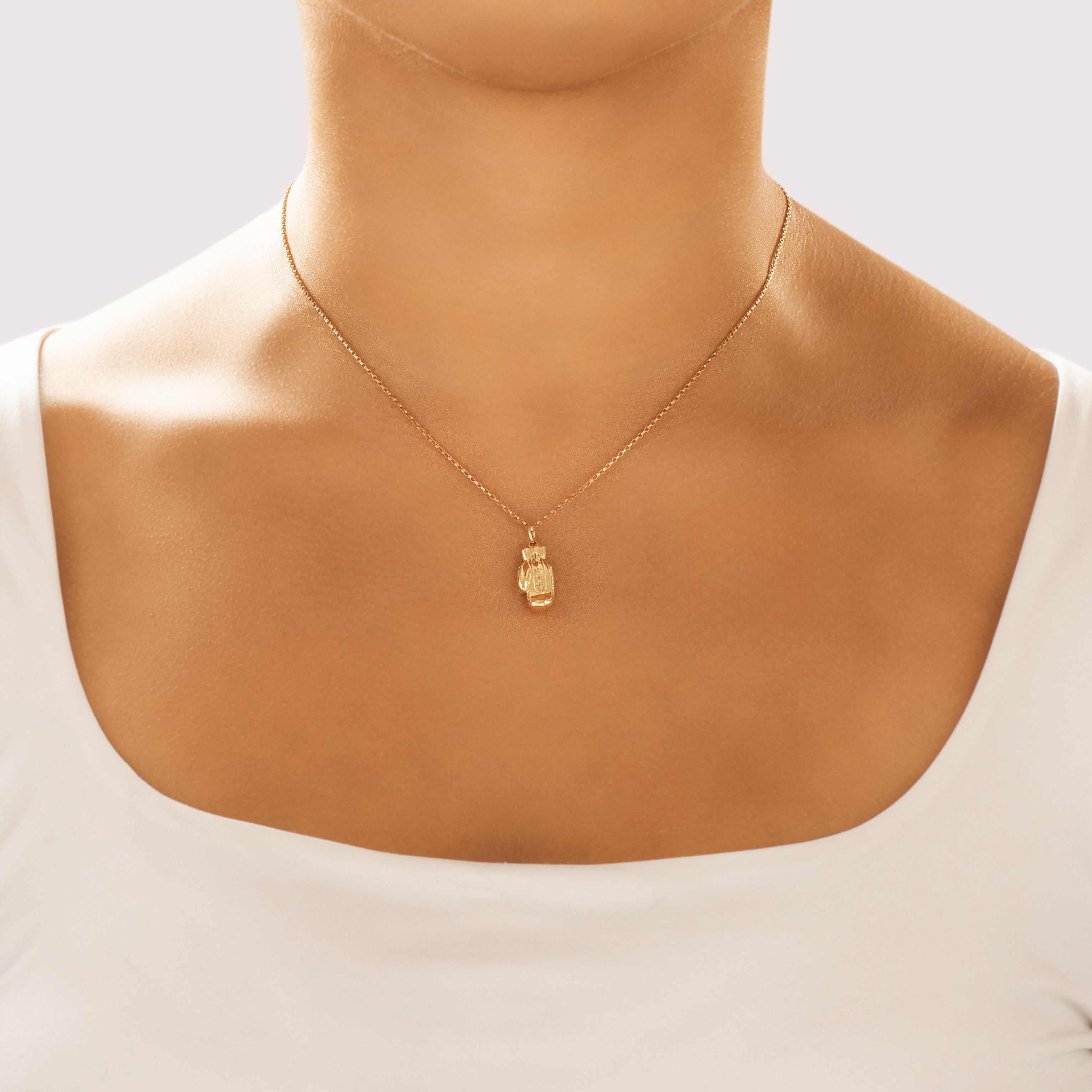 Vintage 14k Yellow Gold Fierce Boxing Glove Charm / Pendant