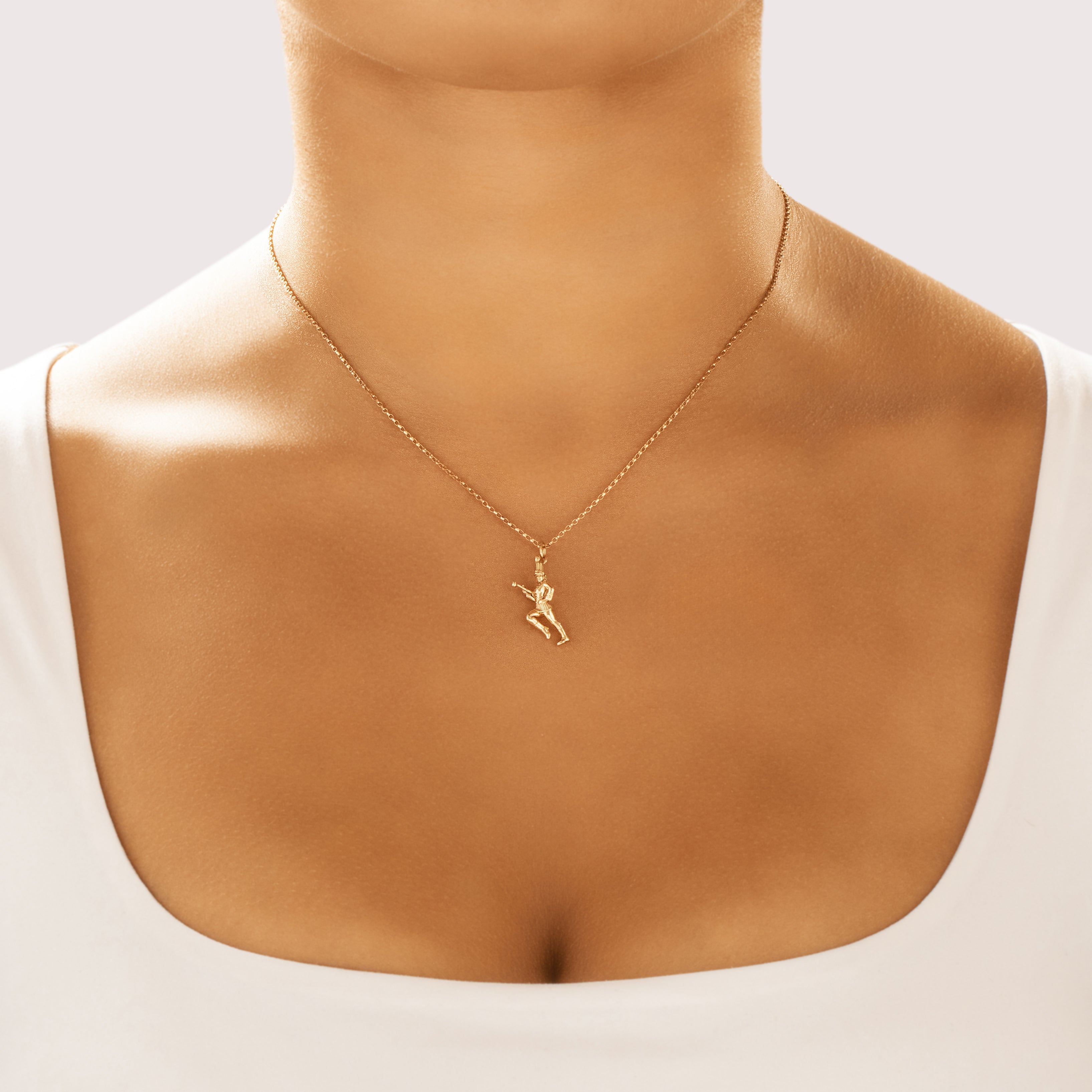 Vintage 14k Yellow Gold Marching Drum Majorette Charm / Pendant