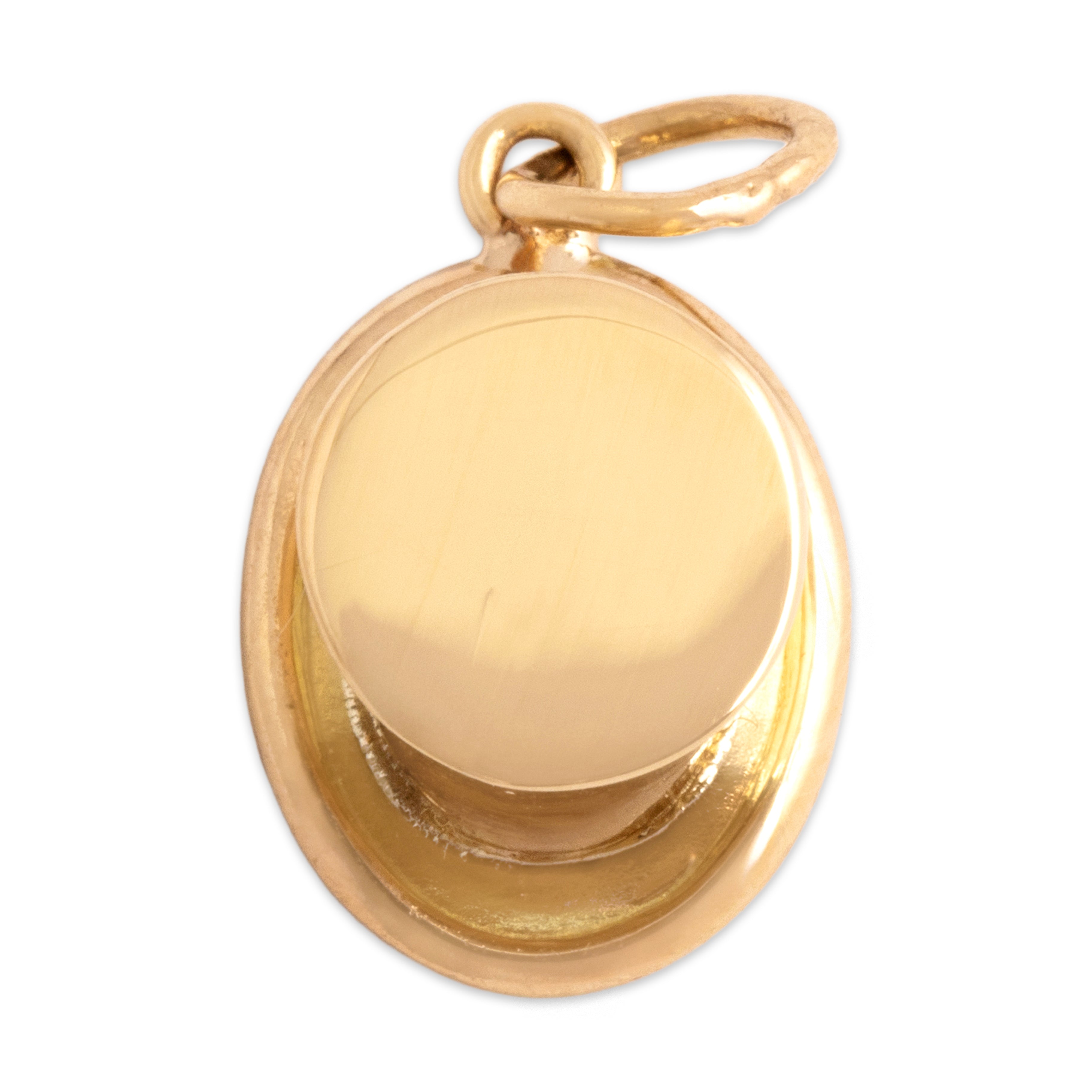 Vintage 14k Yellow Gold Gleaming Tall Tophat Charm / Pendant - detail view #2
