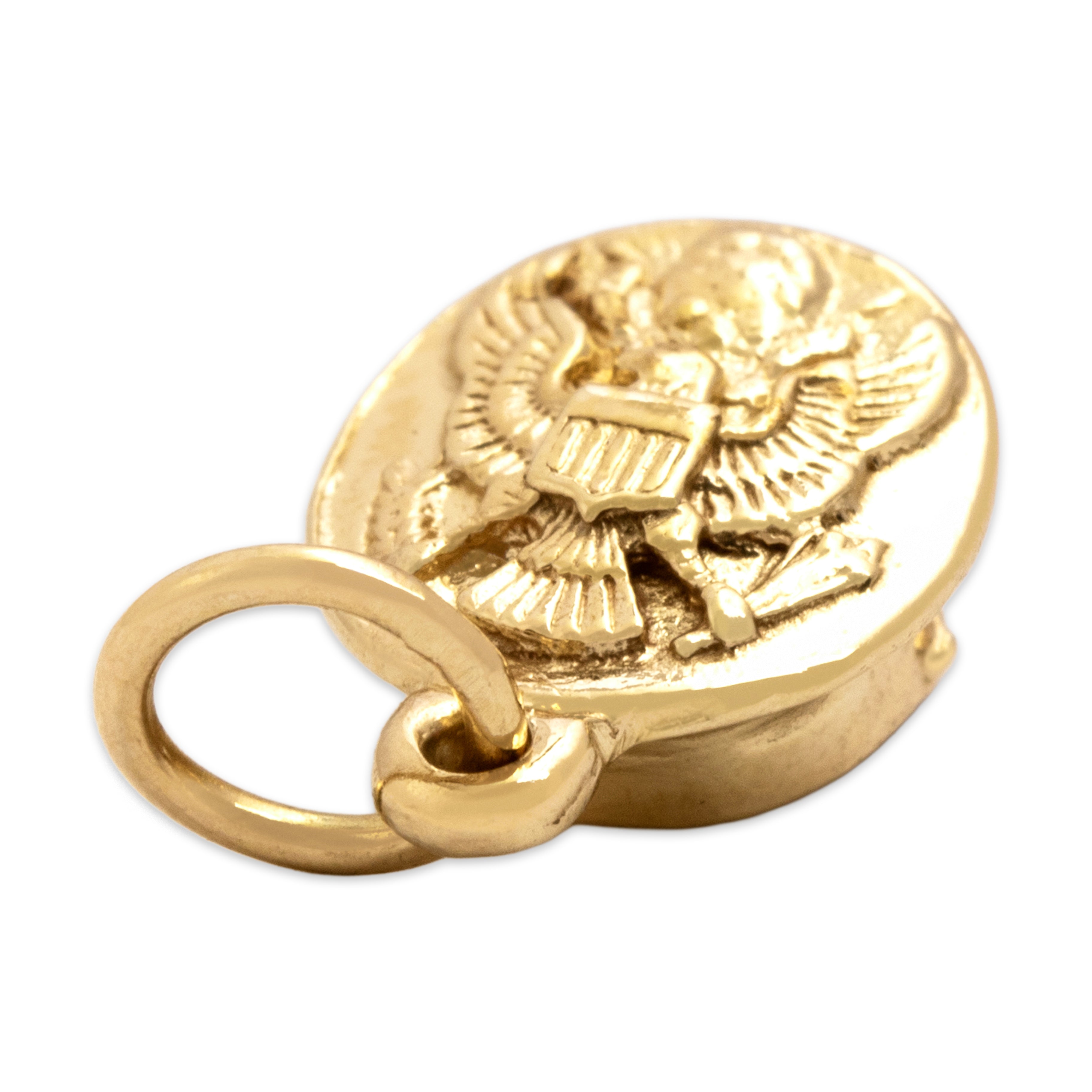 Vintage Small 14k Yellow Gold Eagle Detail Police Hat Charm / Pendant