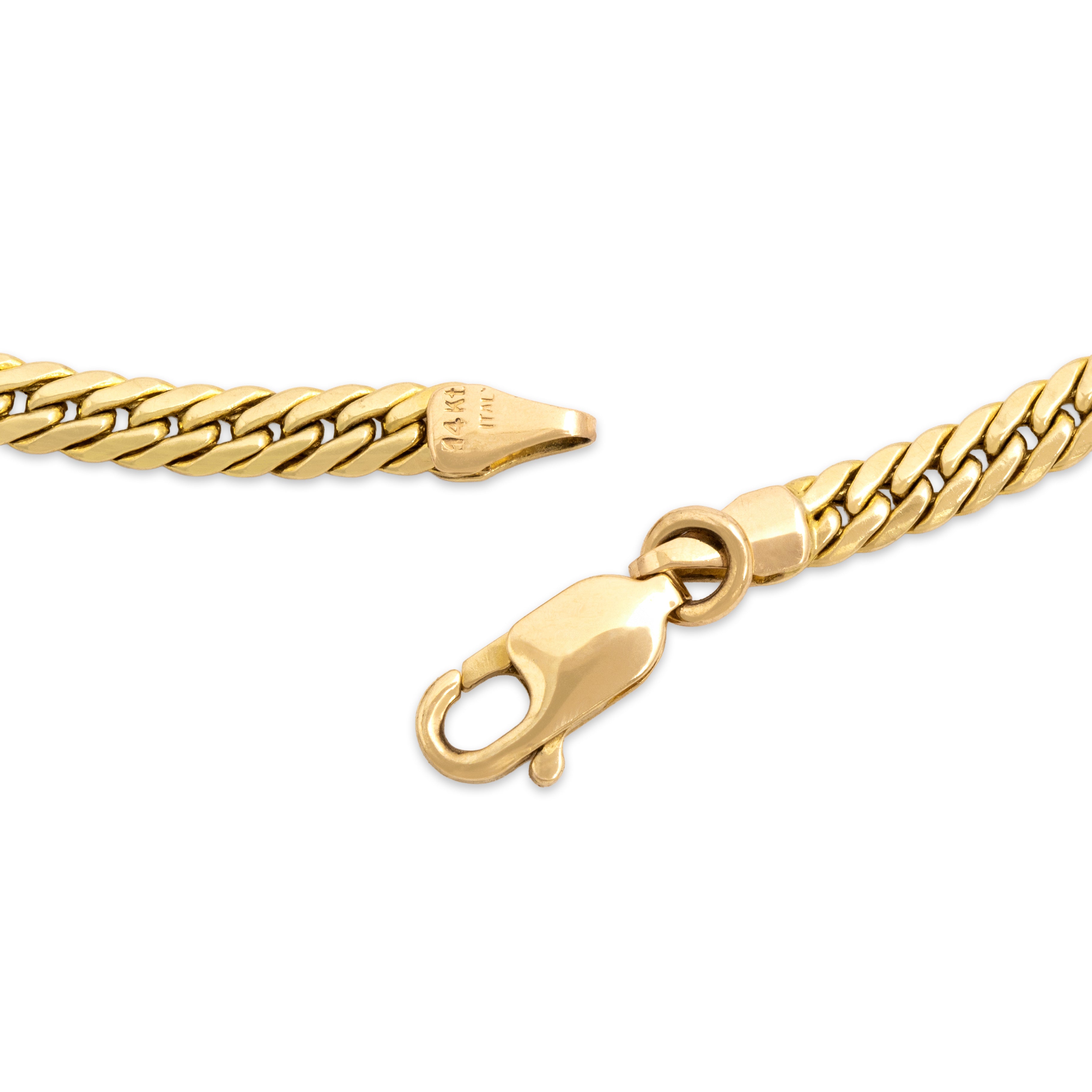 Vintage Italian 14k Yellow Gold Chic Graduating Curb Chain Necklace 17.25