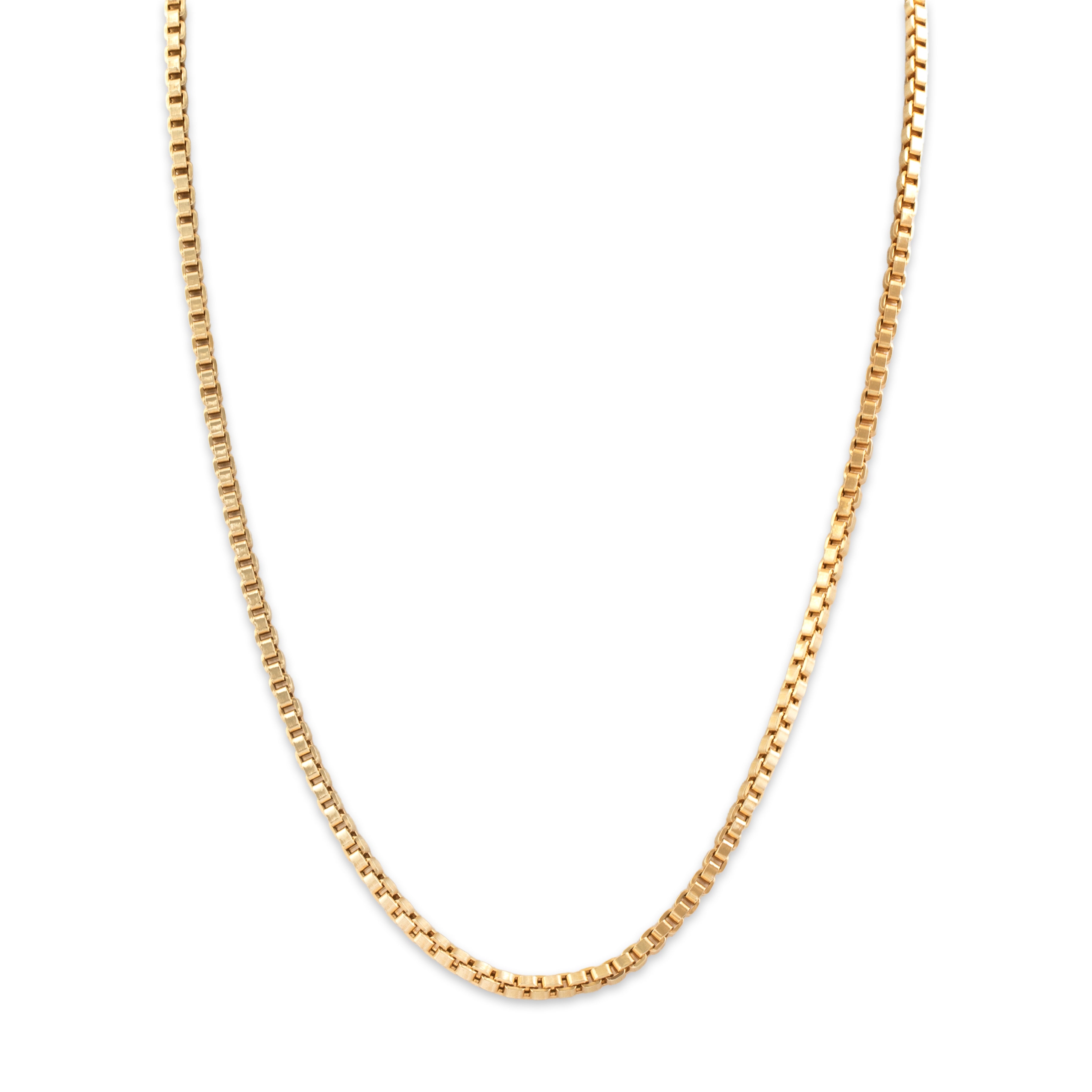 Vintage Italian 14k Yellow Gold 3mm Chunky Box Link Chain - detail view #1