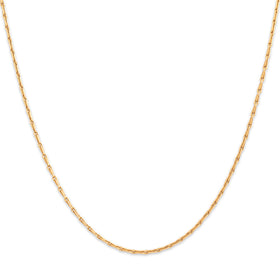Vintage Italian 18k Yellow Gold 1.3mm Sleek Barleycorn Chain 20.75"