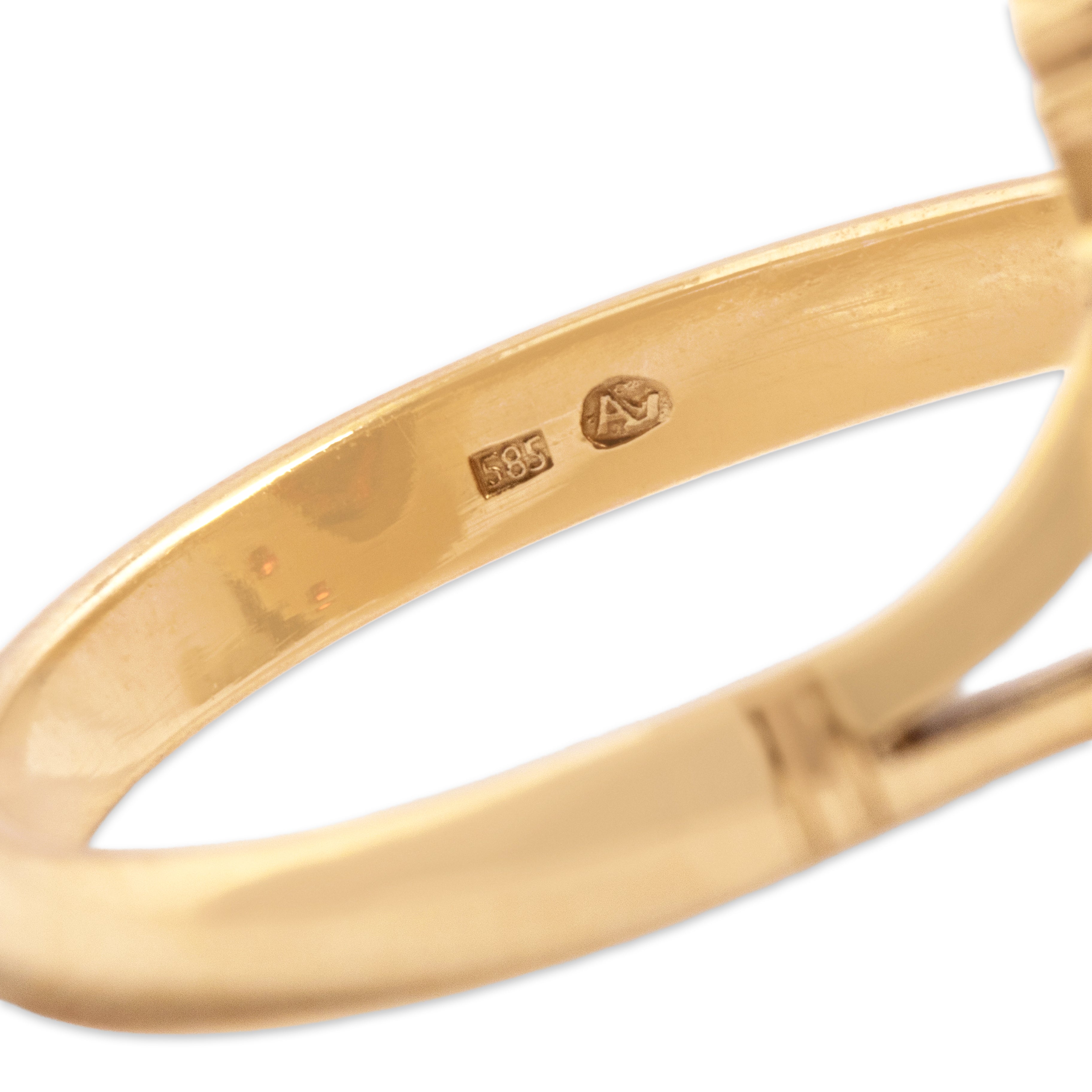 Vintage 14k Yellow Gold 3.38cttw Garnet Bold Oval Halo Ring - Hallmark view