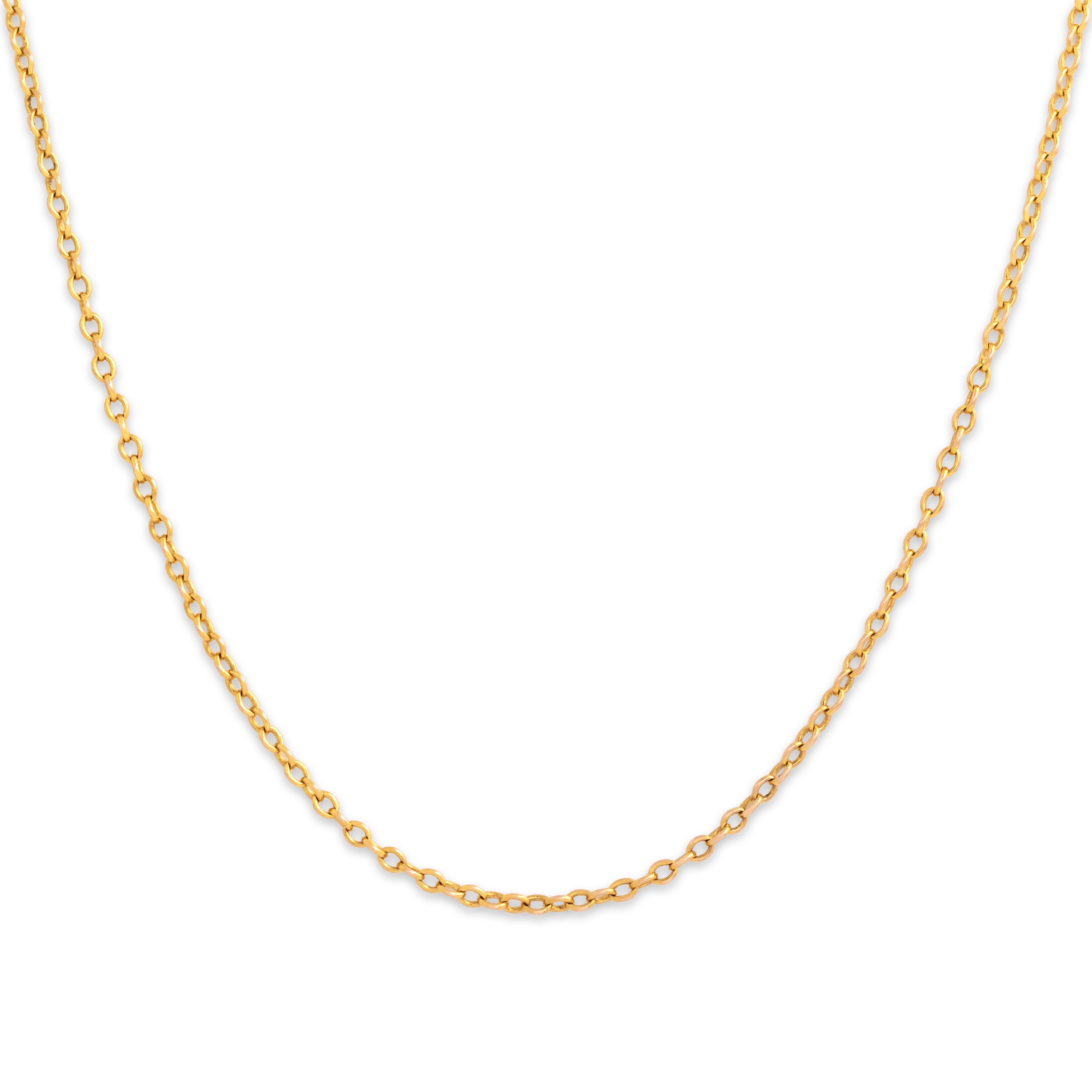 Vintage 10k Yellow Gold 1.8mm Everyday Cable Chain - Close-up view