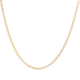 Estate 18k Yellow Gold 2.2mm Chic Oval Rolo Chain 16.25"