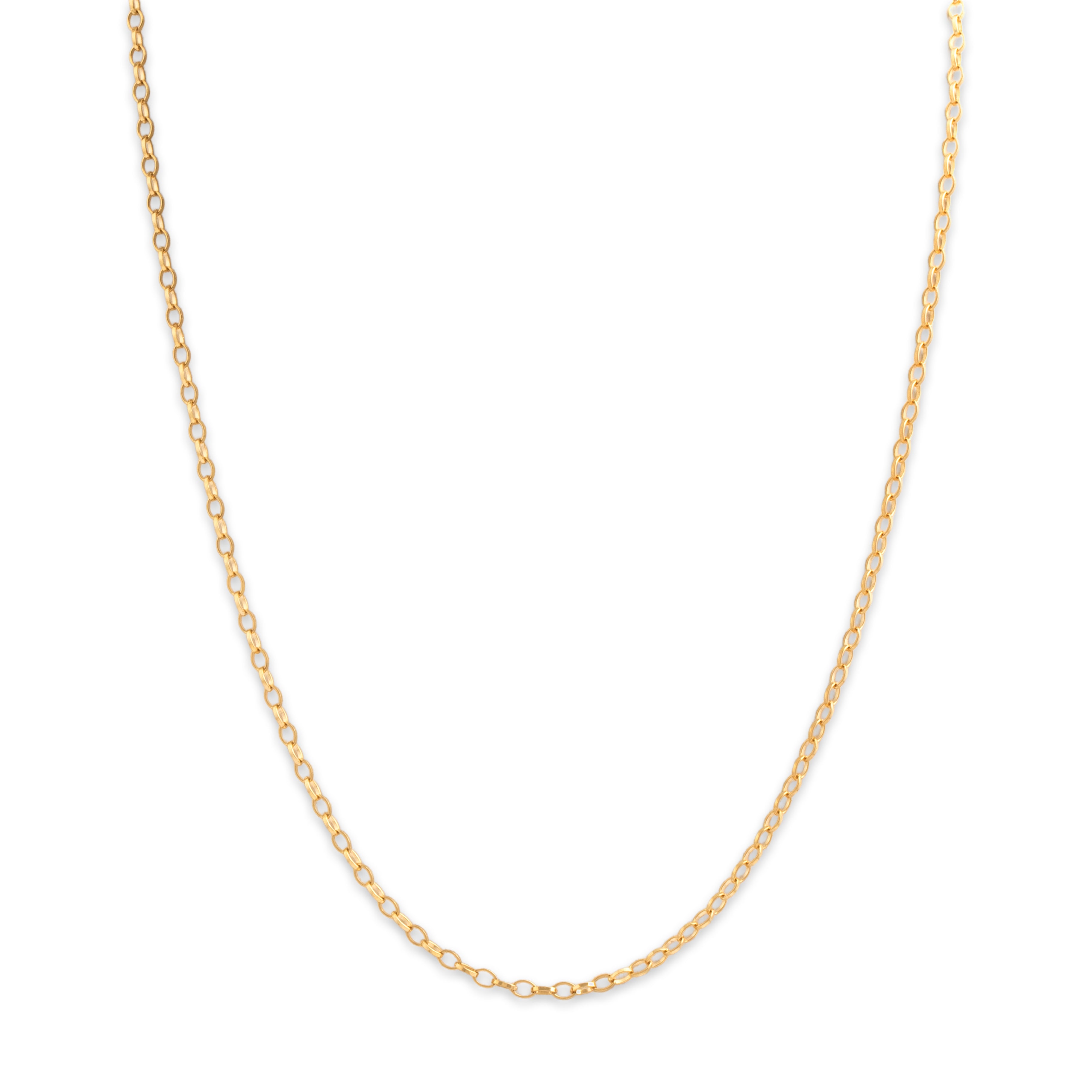 Estate 18k Yellow Gold 2.2mm Chic Oval Rolo Link Chain - detail view #1
