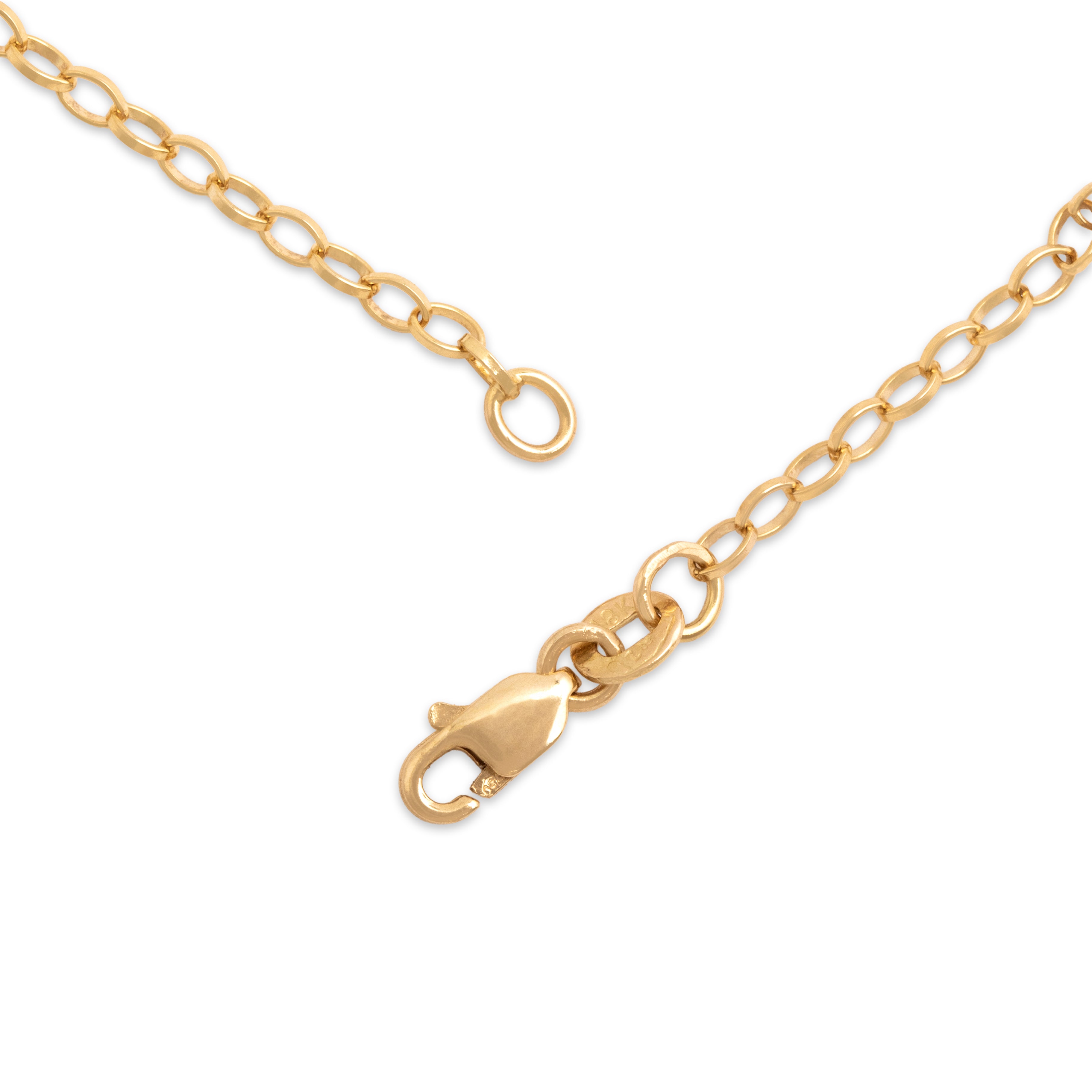 Estate 18k Yellow Gold 2.2mm Chic Oval Rolo Link Chain - clasp view