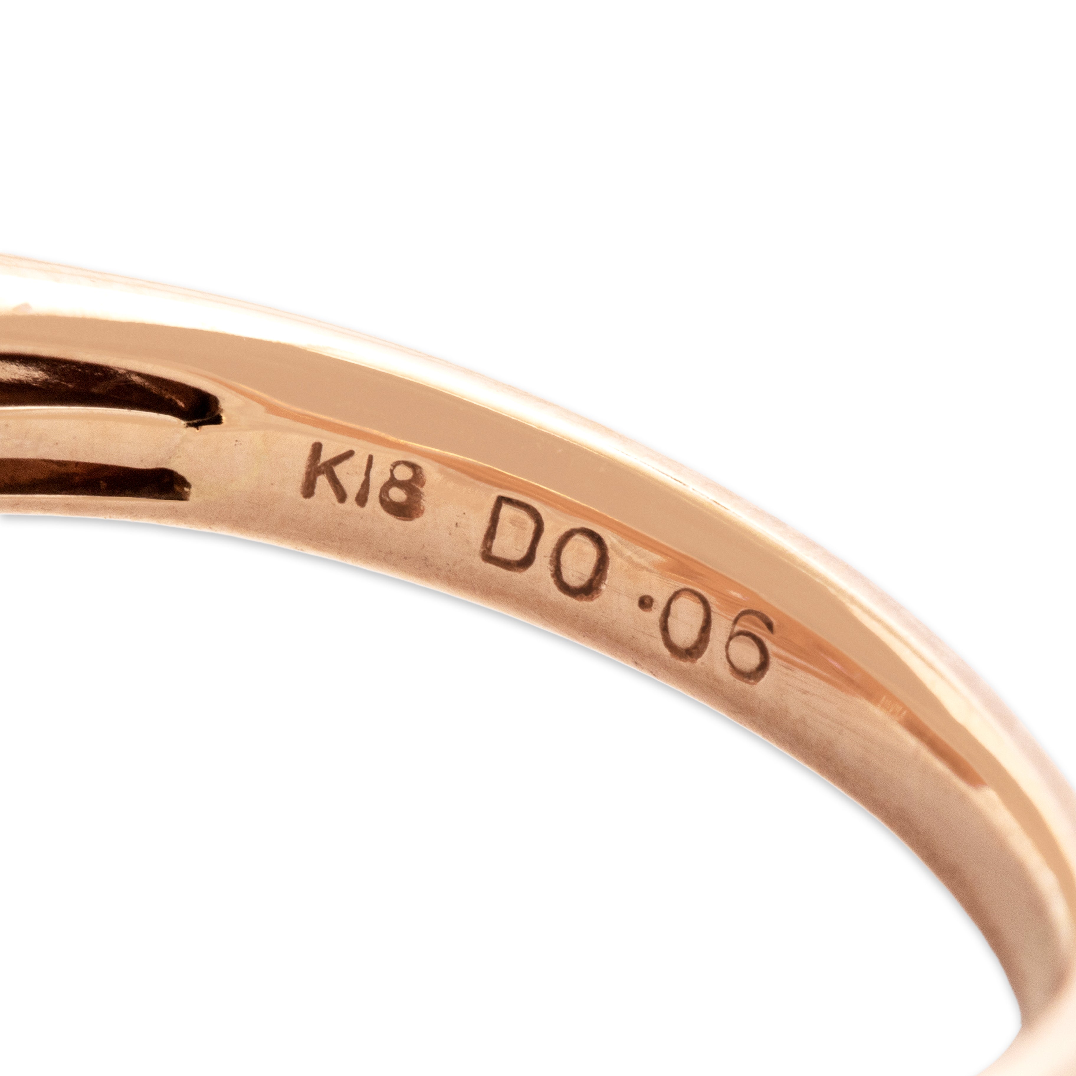 Estate 18k Rose Gold [Custom Carat] Dazzling Cobblestone Pavã© Ring - Hallmark view
