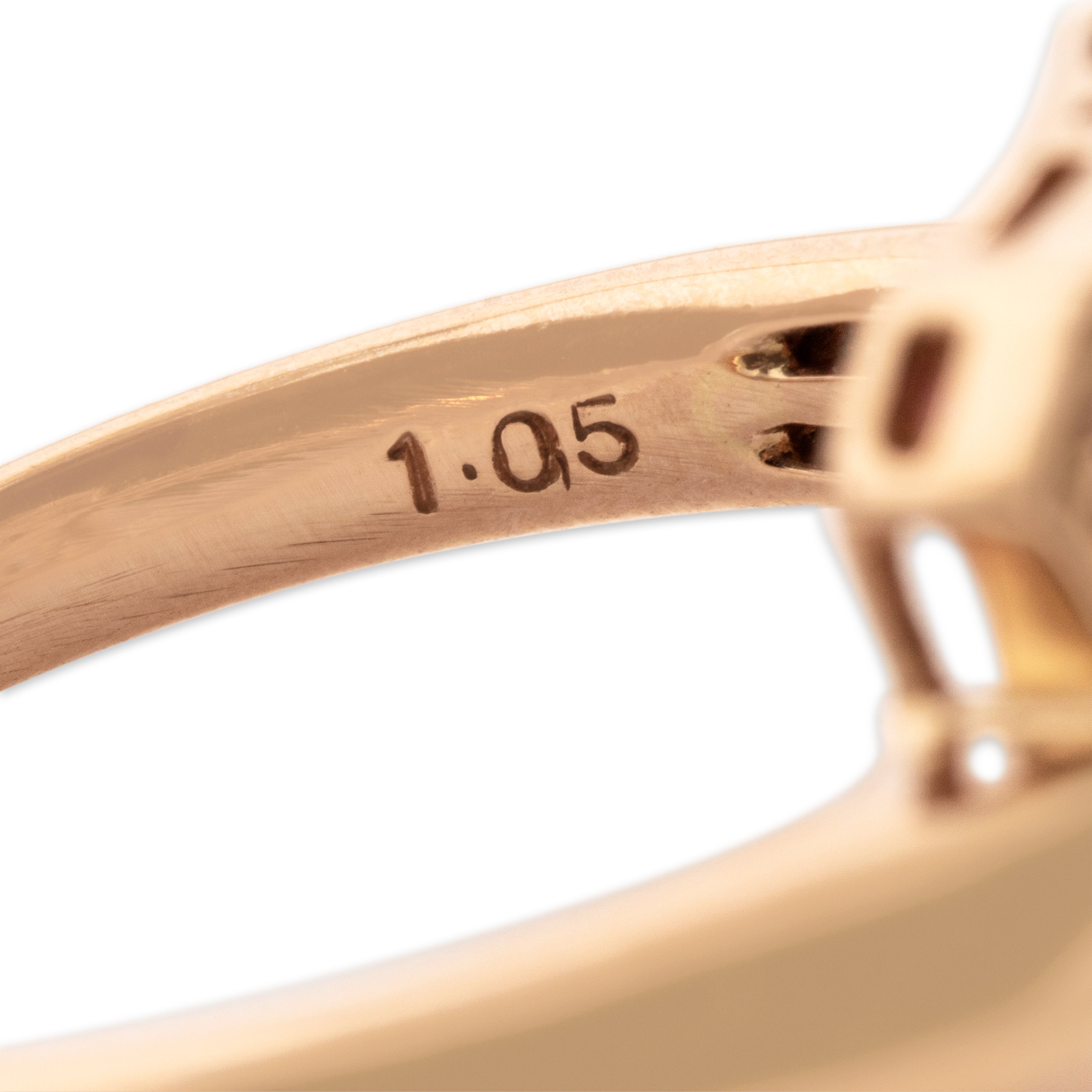 Estate 18k Rose Gold [Custom Carat] Dazzling Cobblestone Pavã© Ring - Hallmark view