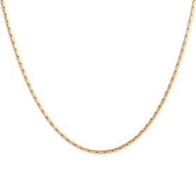 Vintage 18k Yellow Gold 1.25mm Rounded Cobra Chain 17"