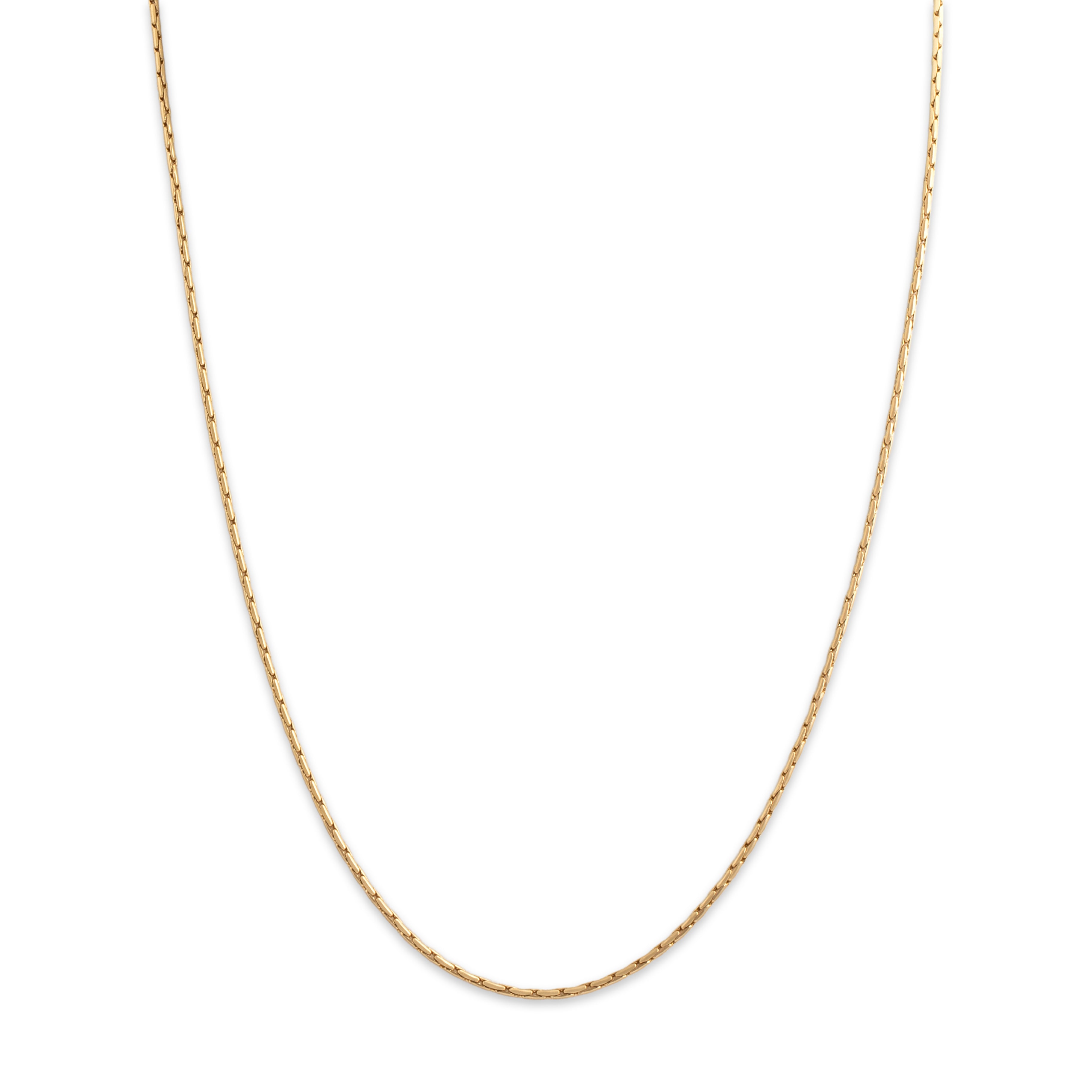 Vintage 18k Yellow Gold 1.25mm Rounded Cobra Chain - detail view #1