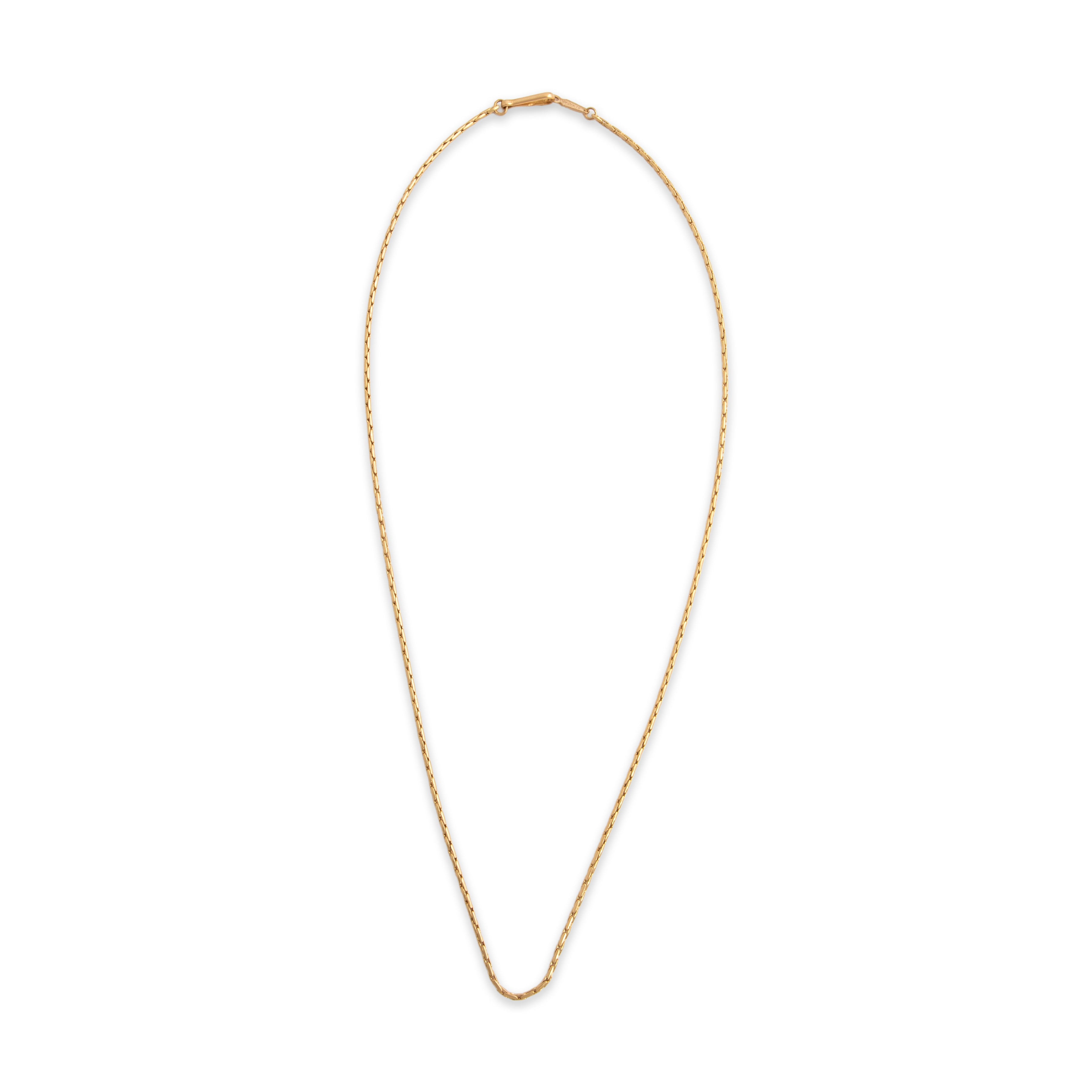 Vintage 18k Yellow Gold 1.25mm Rounded Cobra Chain - Overall view