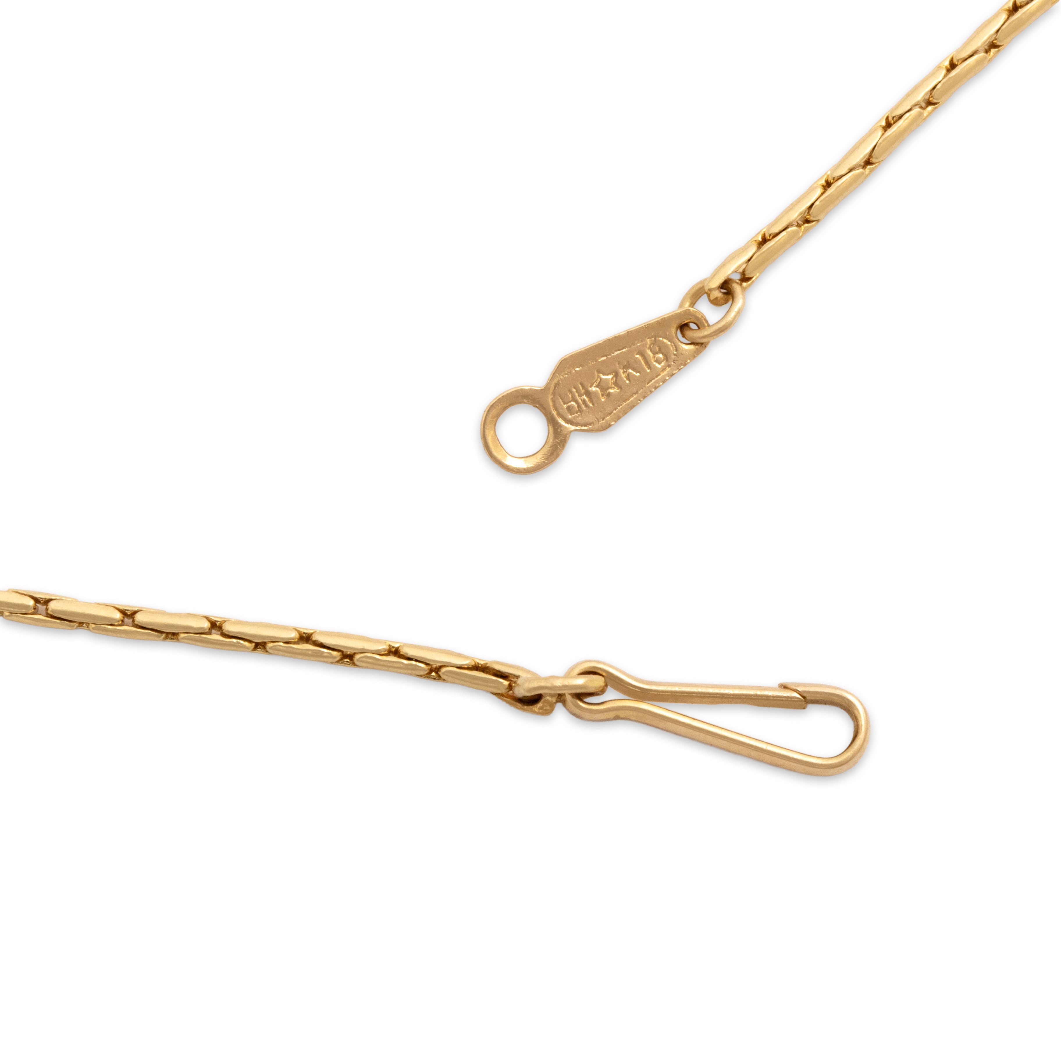 Vintage 18k Yellow Gold 1.25mm Rounded Cobra Chain - clasp view