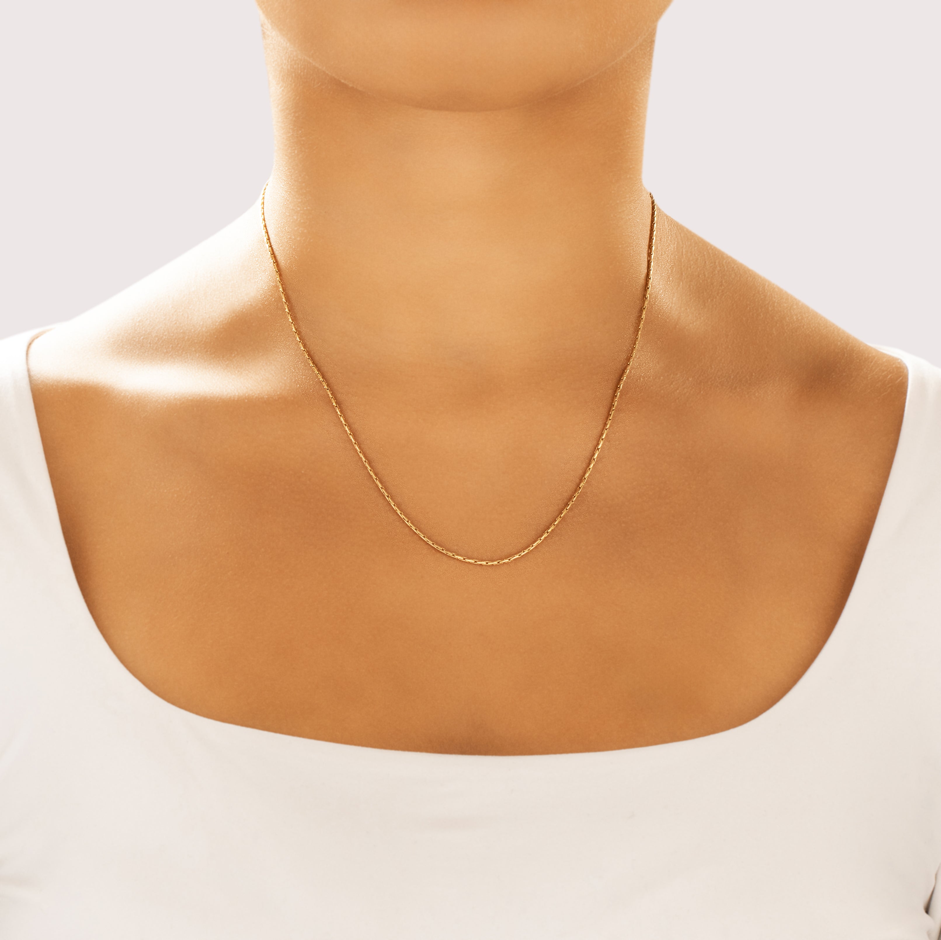 Vintage 18k Yellow Gold 1.25mm Rounded Cobra Chain 17