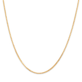 Vintage Italian 18k Yellow Gold 1.3mm Quintessential Box Chain 19.5"