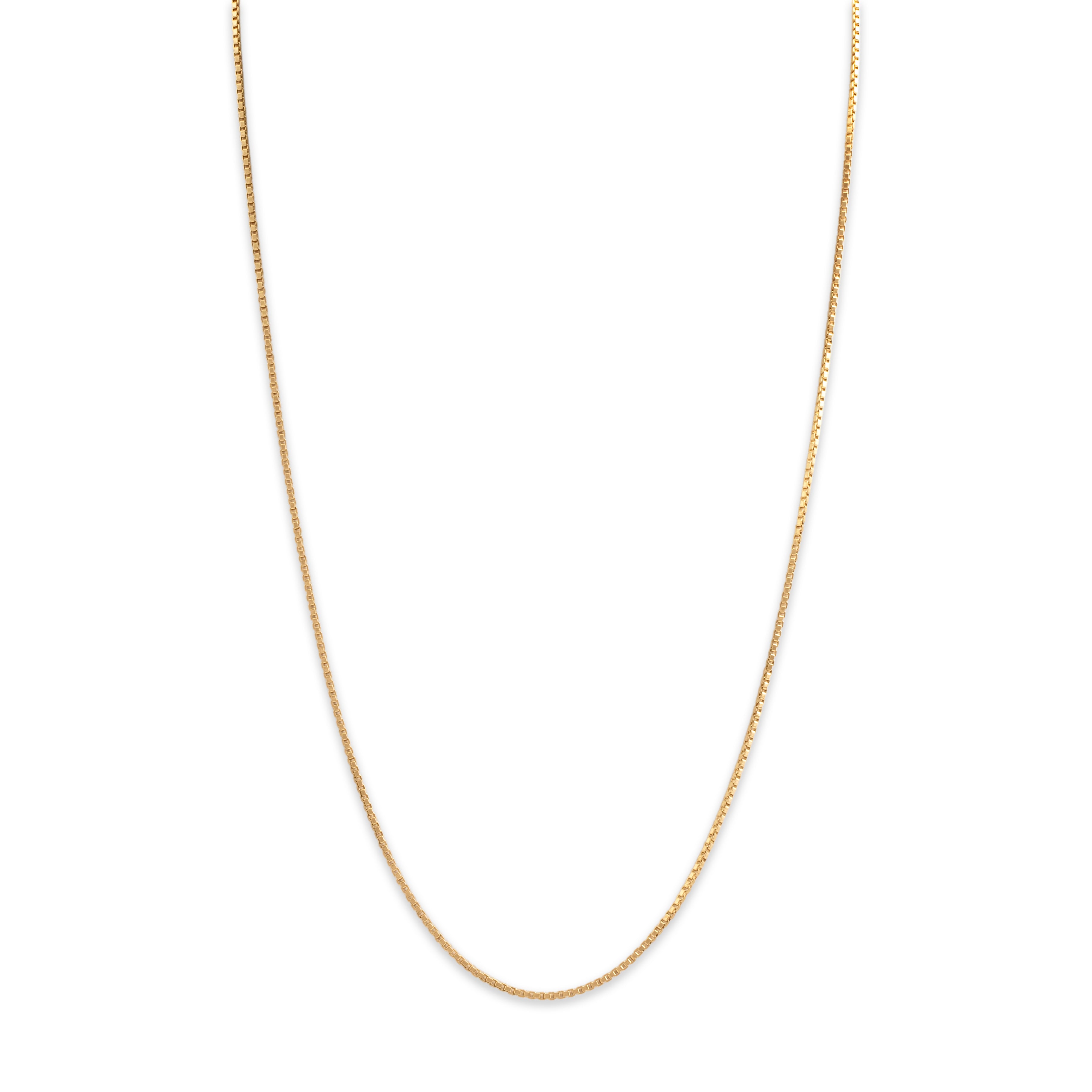Vintage Italian 18k Yellow Gold 1.3mm Perfect Box Chain - detail view #1