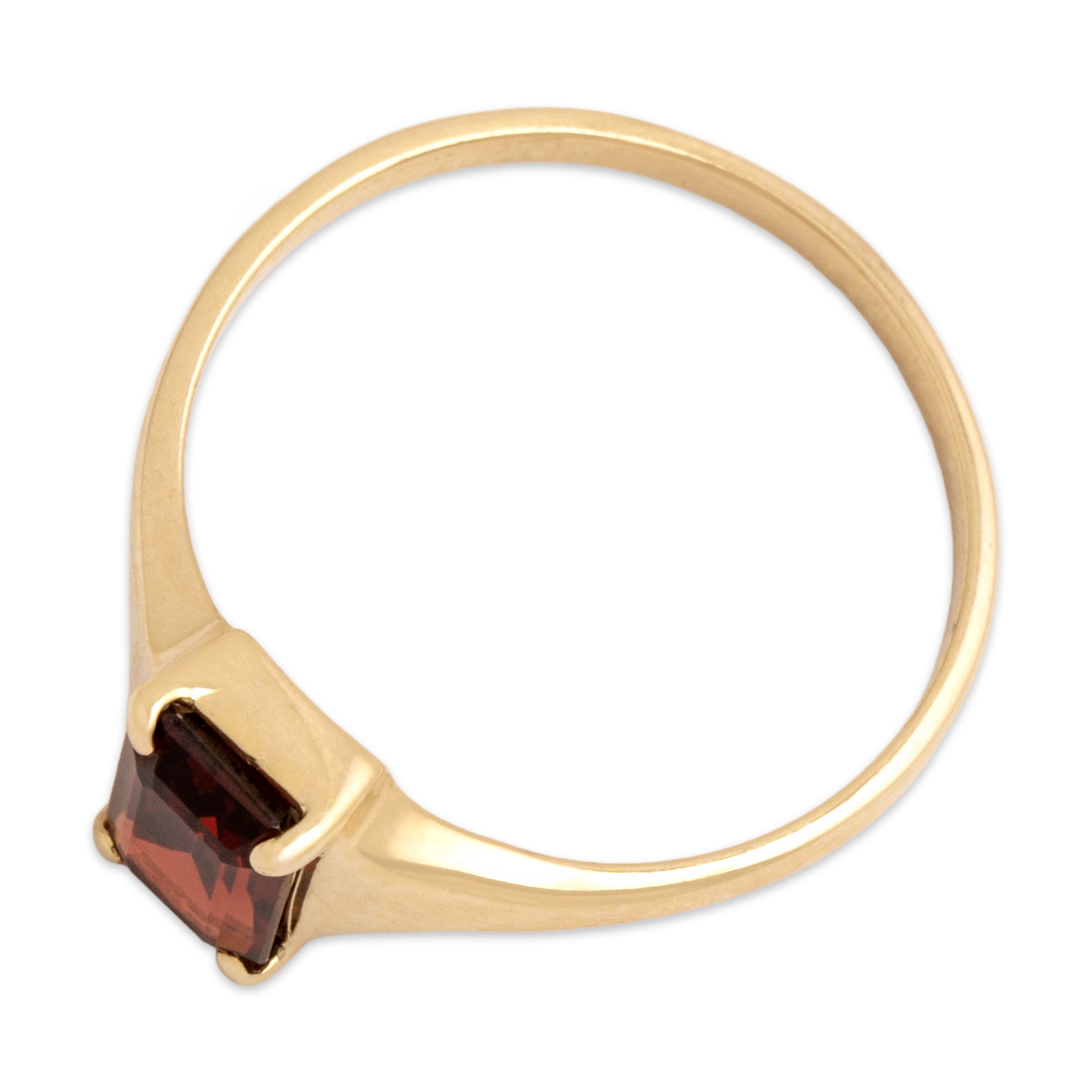Vintage 10k Yellow Gold 1.12ct Garnet Refined Solitaire Ring - Overall view