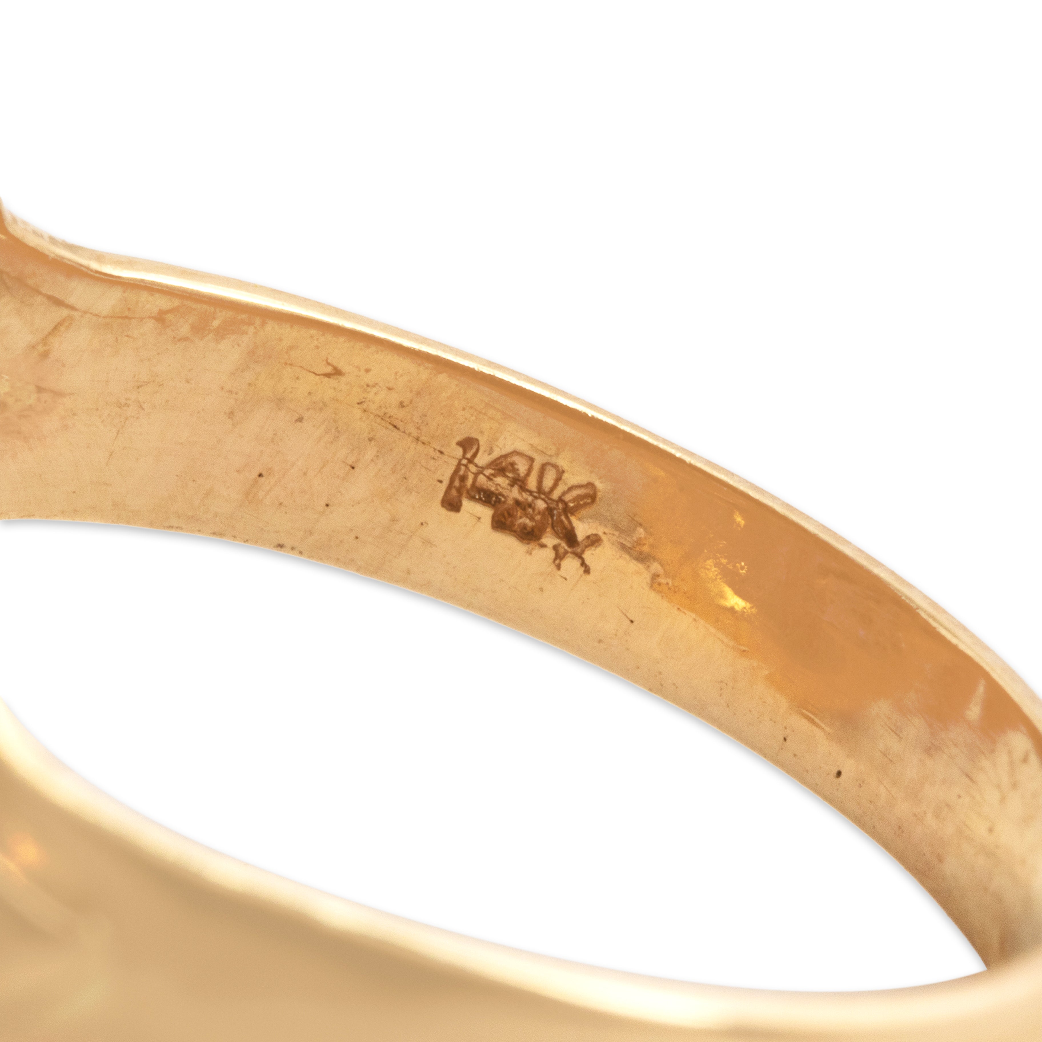 Vintage 14k Yellow Gold 10.6ct Ametrine Mesmerizing Fancy-Cut Cocktail Ring - Hallmark view